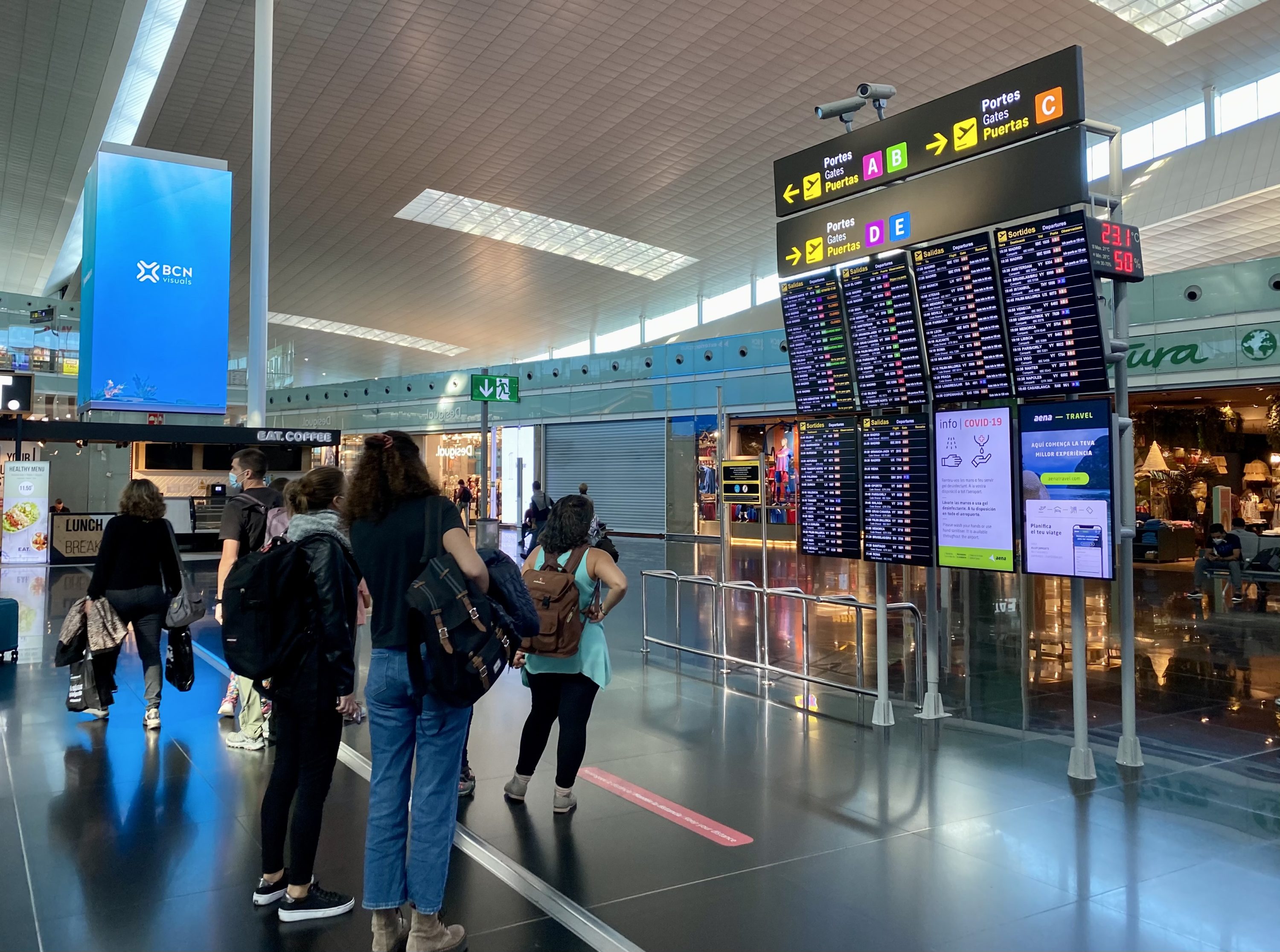 British Airways Club Europe A321neo departure board