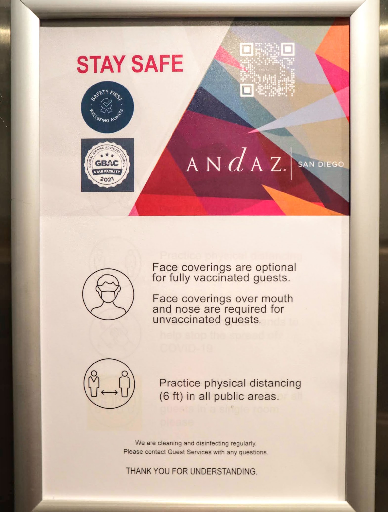 Covid 19 protocols at Andaz San Diego