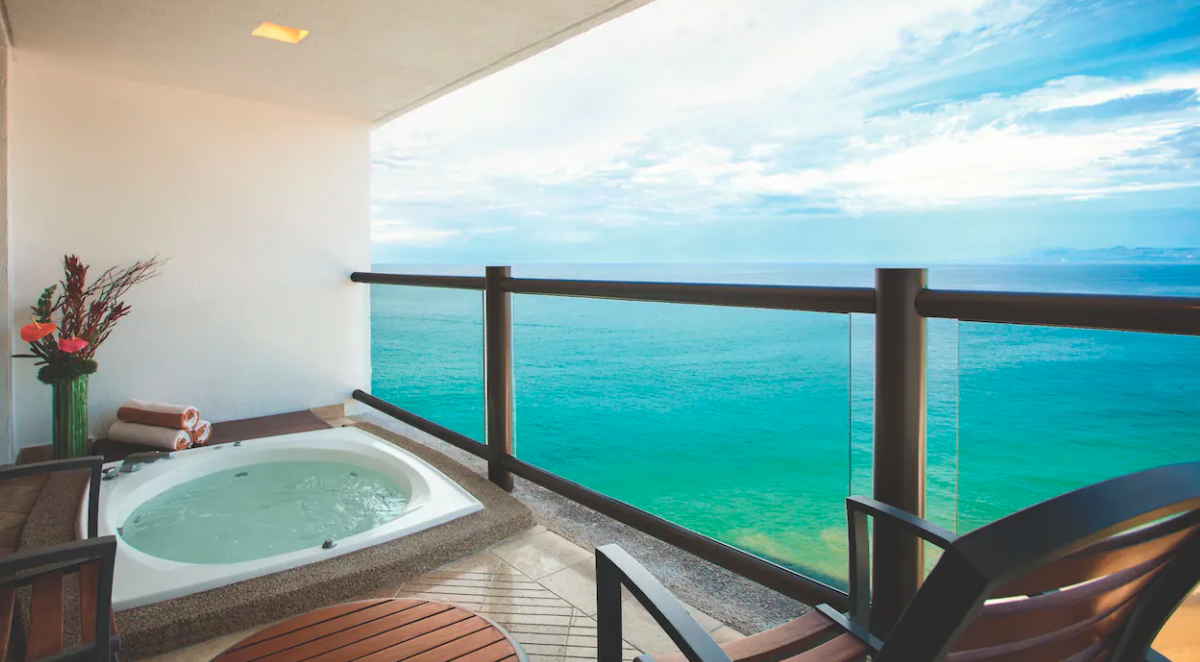 Guest room balcony at Hyatt Ziva Puerto Vallarta