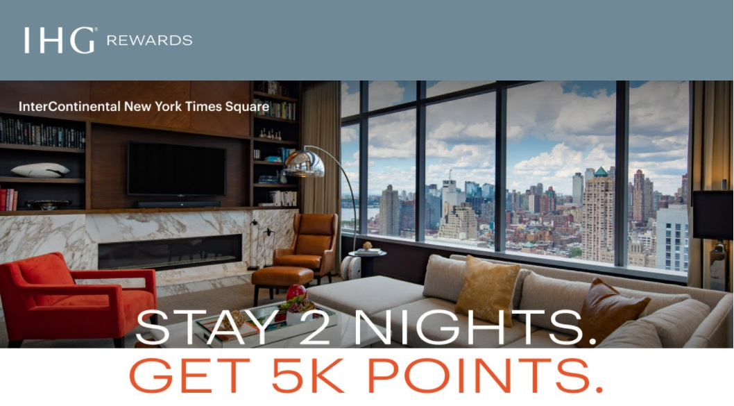 IHG Rewards Promotion 5000 bonus points