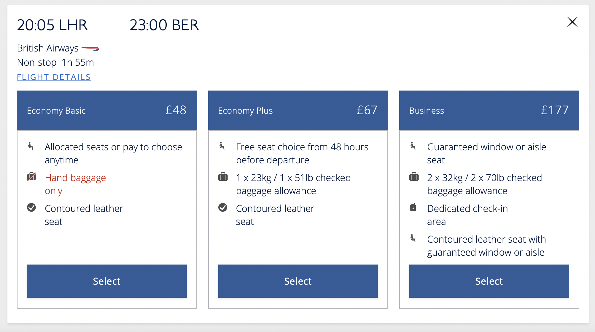 Cost of a BA flight from Heathrow to Berlin Cost of a BA flight from Heathrow to Berlin