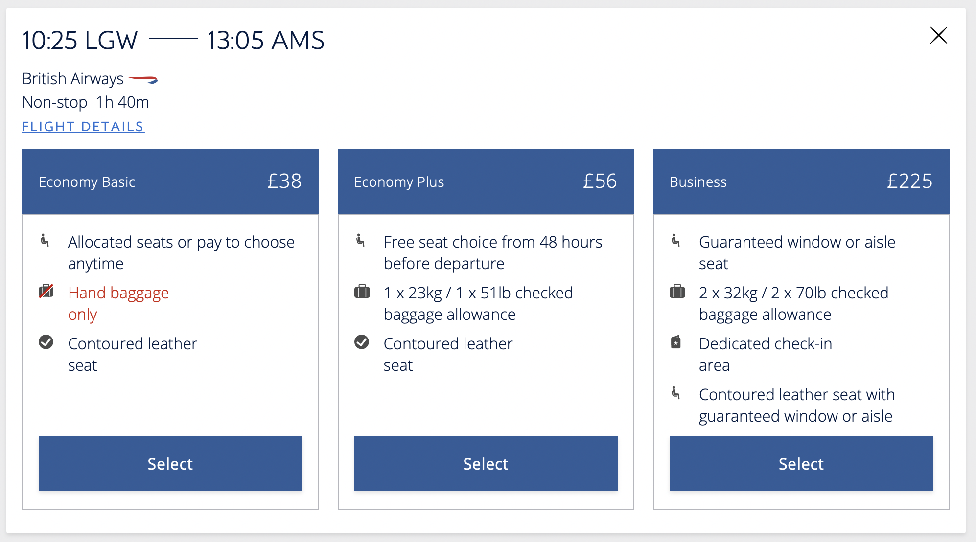 Cost of a Euroflyer flight from Gatwick to Amsterdam Cost of a Euroflyer flight from Gatwick to Amsterdam