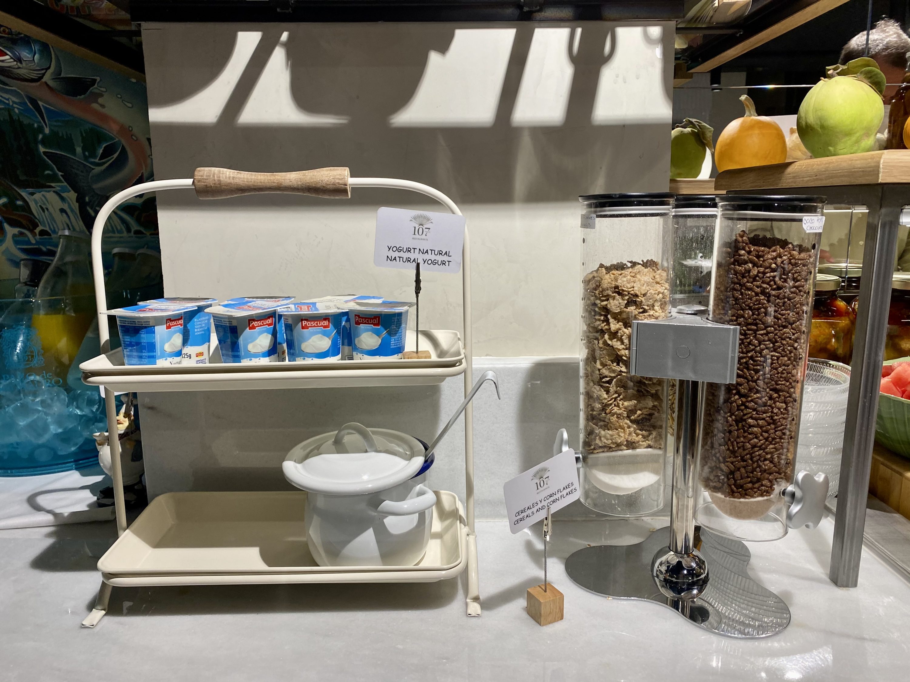 The Atocha Hotel Madrid Tapestry Collection by Hilton breakfast yoghurt and cereal