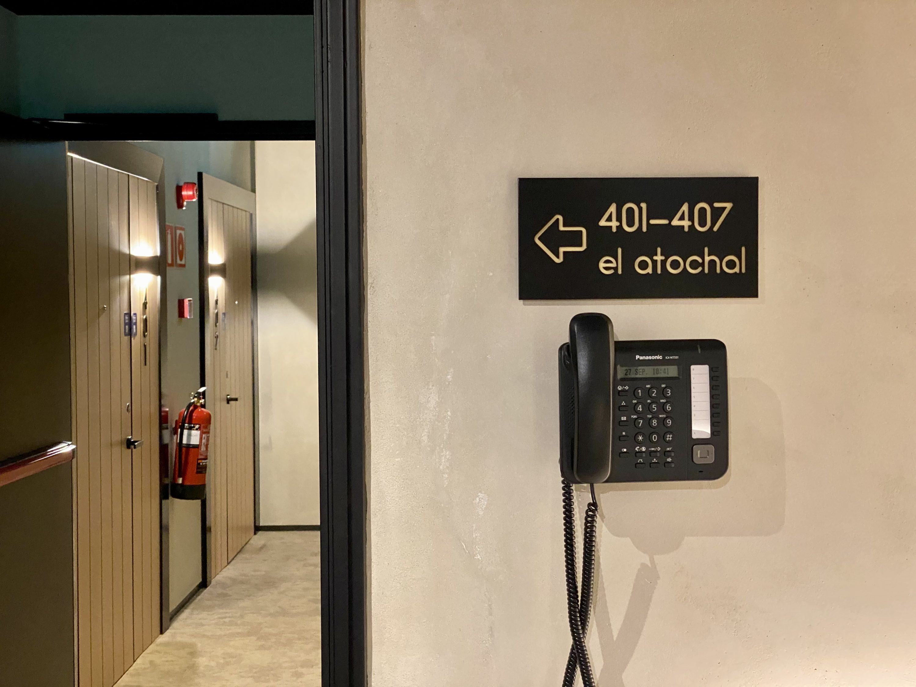The Atocha Hotel Madrid Tapestry Collection by Hilton signage to the El Atochal Penthouse
