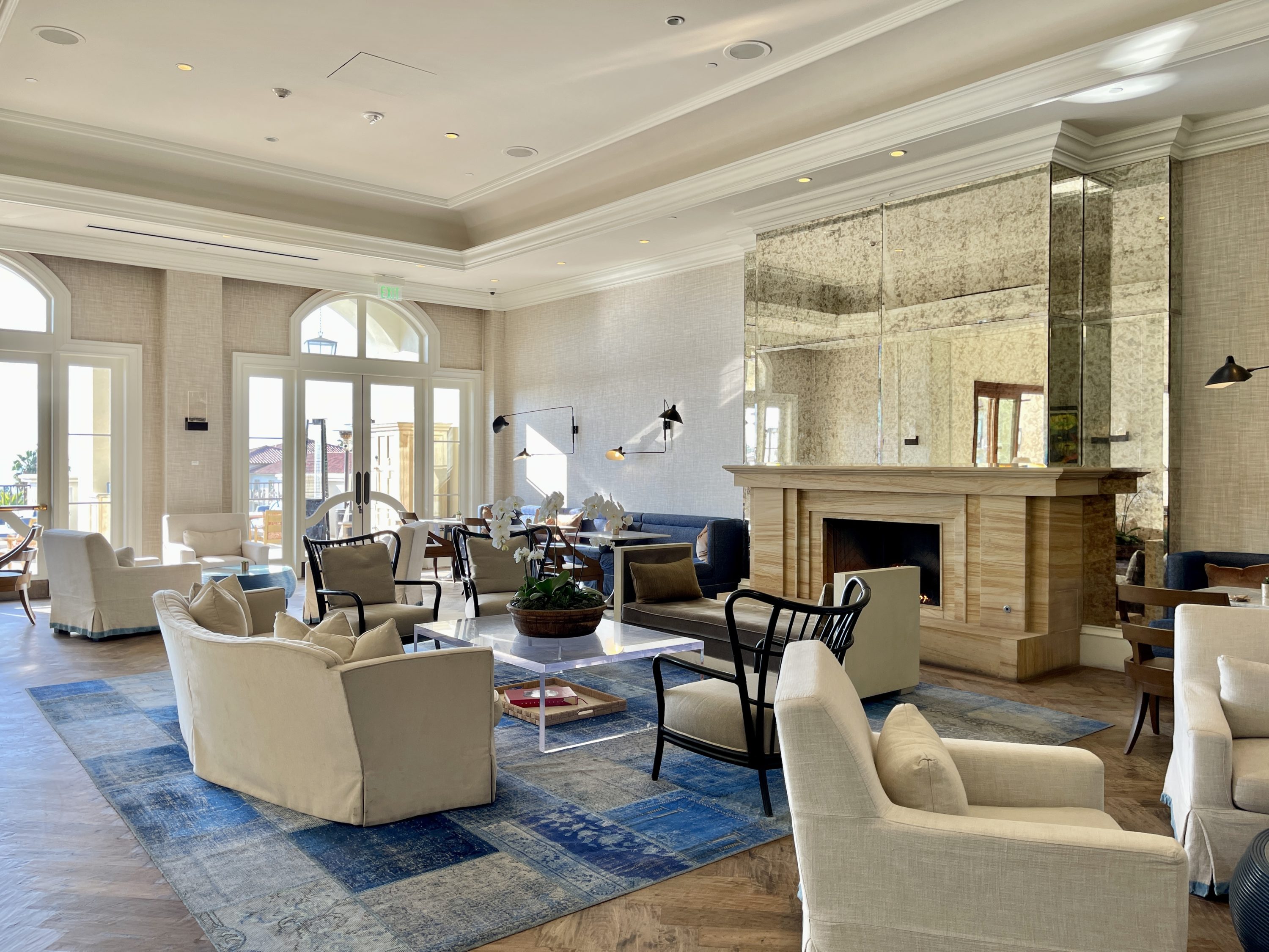 Waldorf Astoria Monarch Beach Resort Club Lobby Living Room and Fireplace