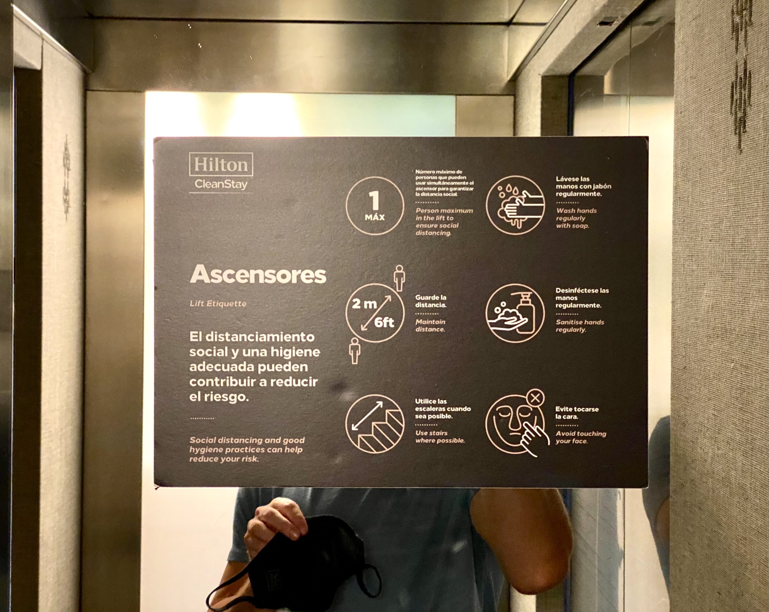 Alexandra Hotel Barcelona Curio Collection by Hilton in lift COVID-19 protocol