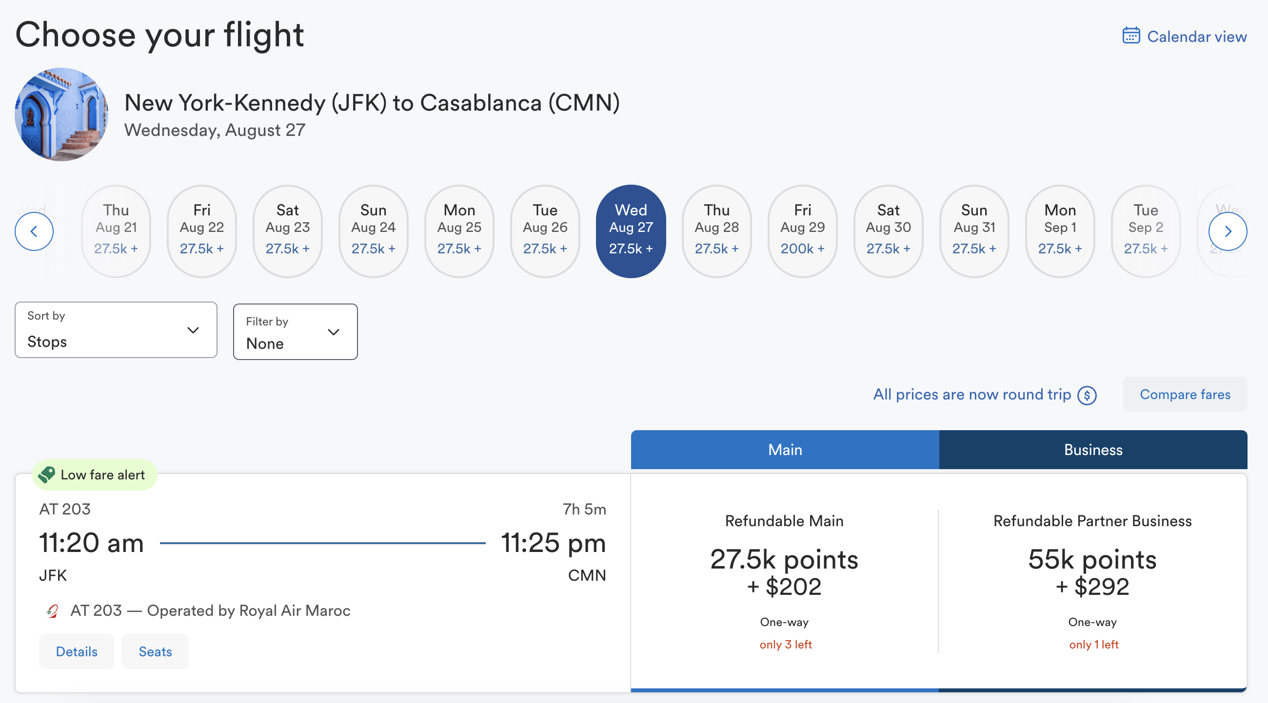 First Class One World with Mileage Plan Atmos Rewards Air Maroc JFK CMN