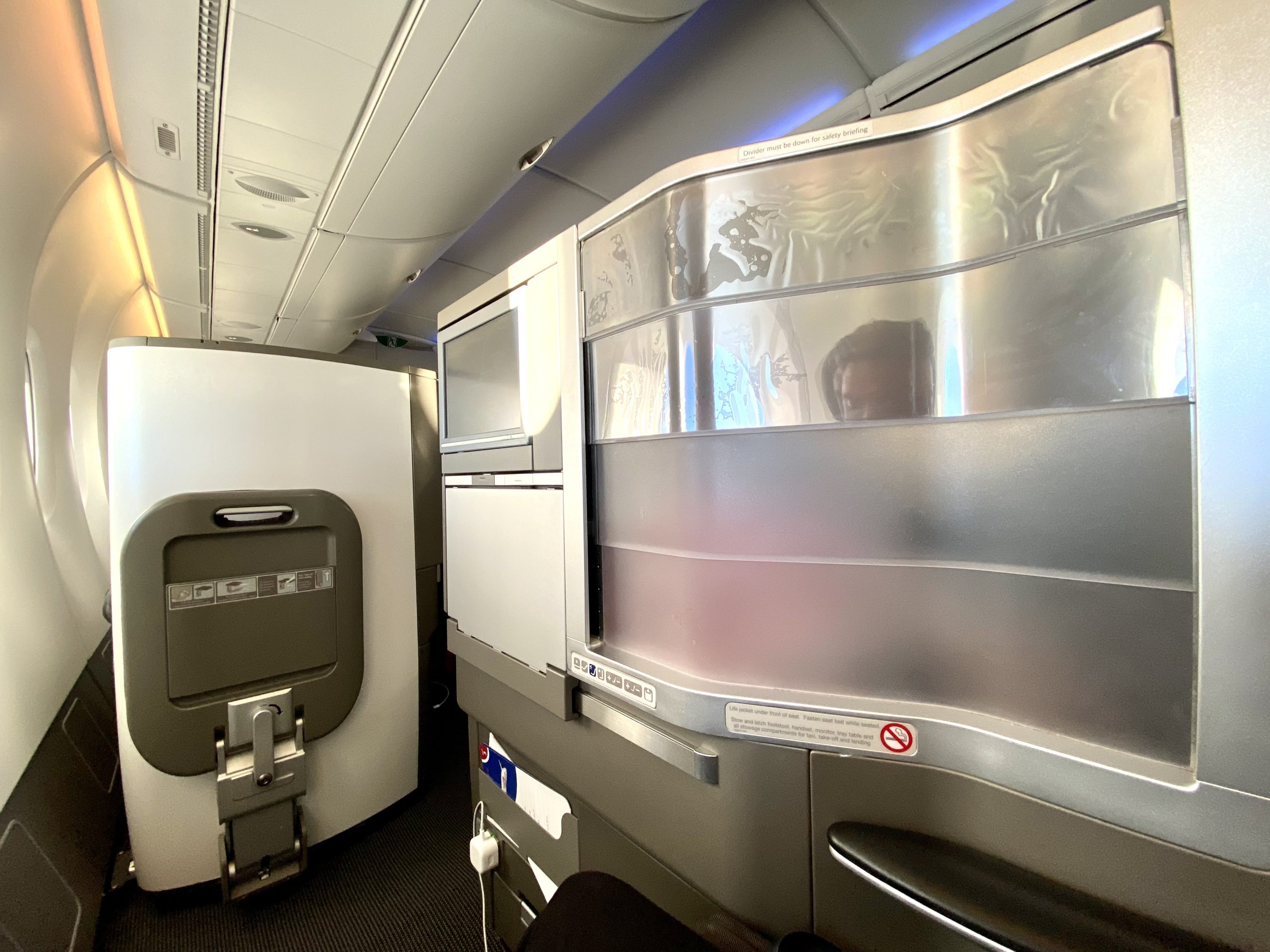 British Airways Club Europe A380 Club World raised divider