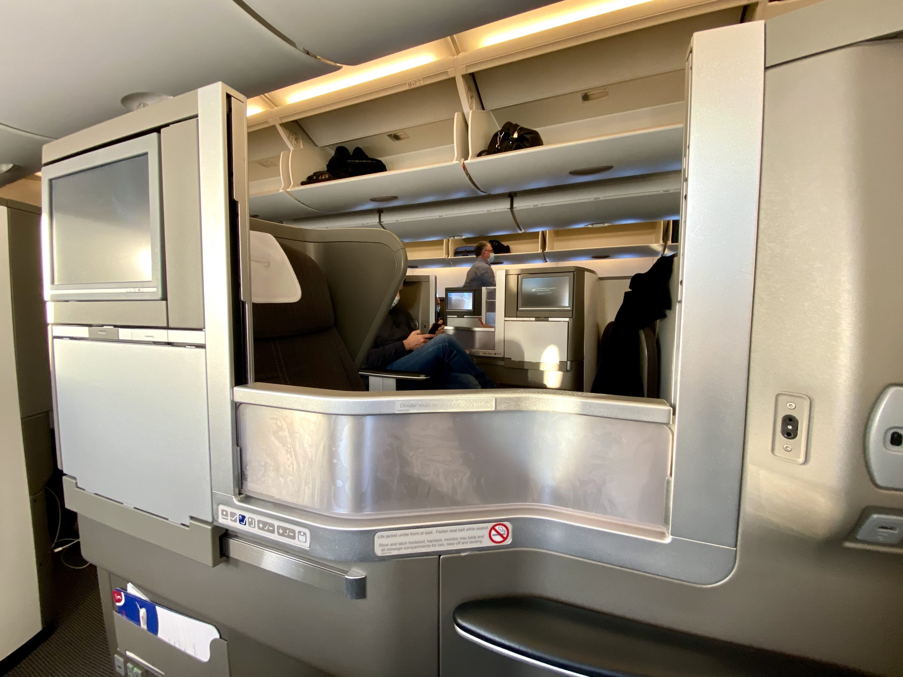 British Airways Club Europe A380 Club World seat 13K lowered seat divider British Airways Club Europe A380 Club World seat 13K lowered seat divider