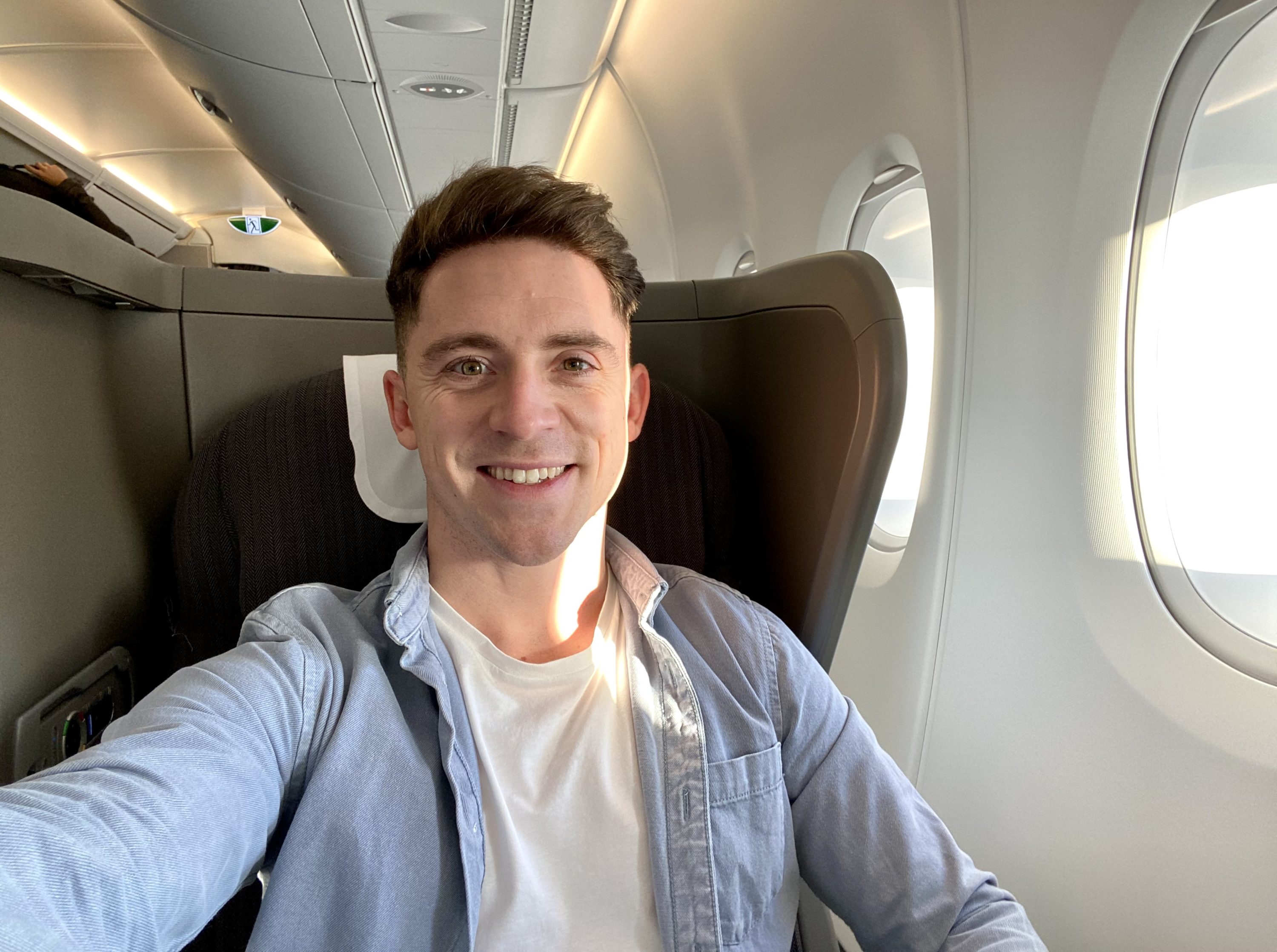 British Airways Club Europe A380 Club World seat 13K selfie