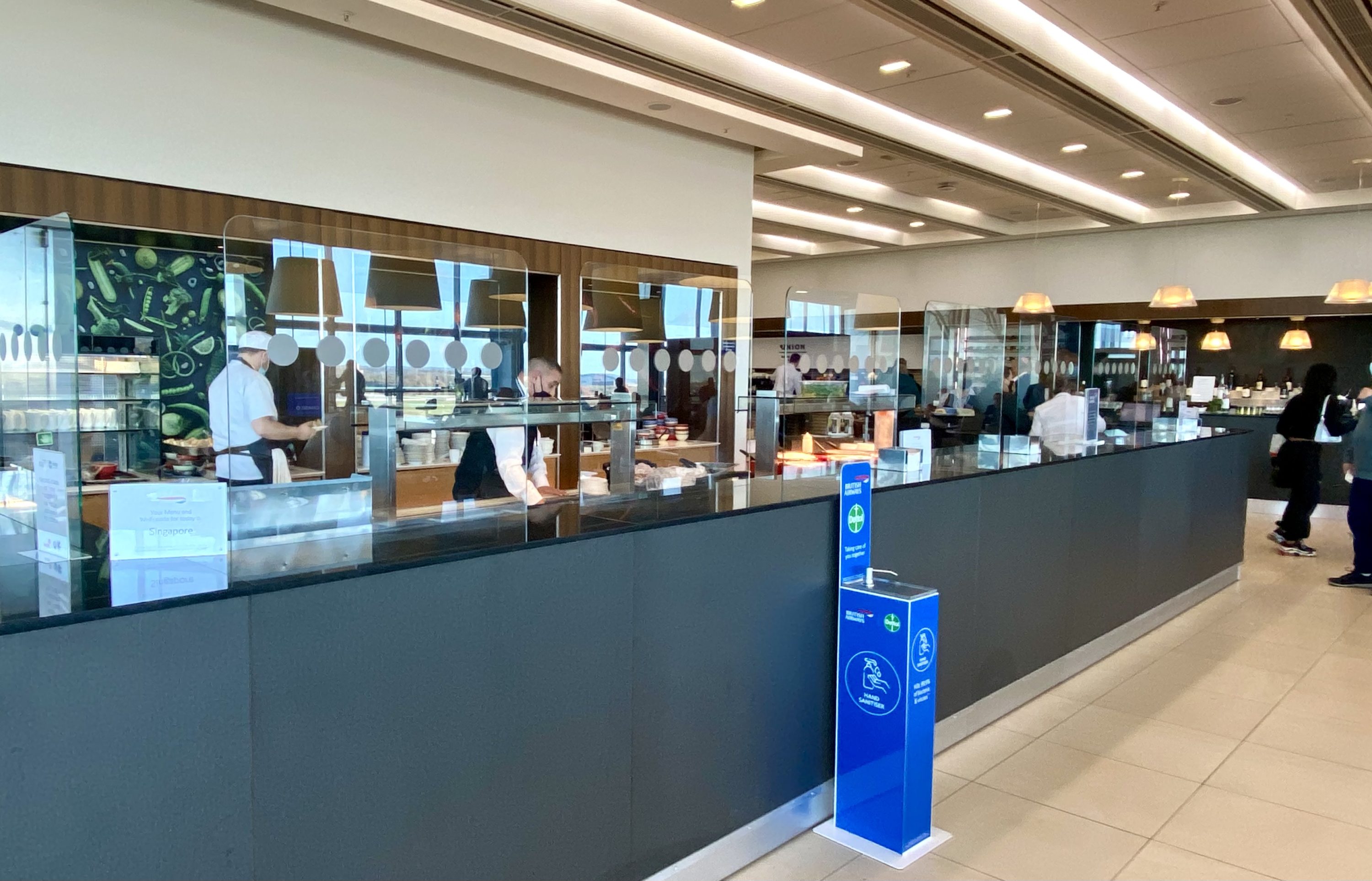 British Airways Club Europe A380 Heathrow Terminal 5 Galleries North Lounge buffet area