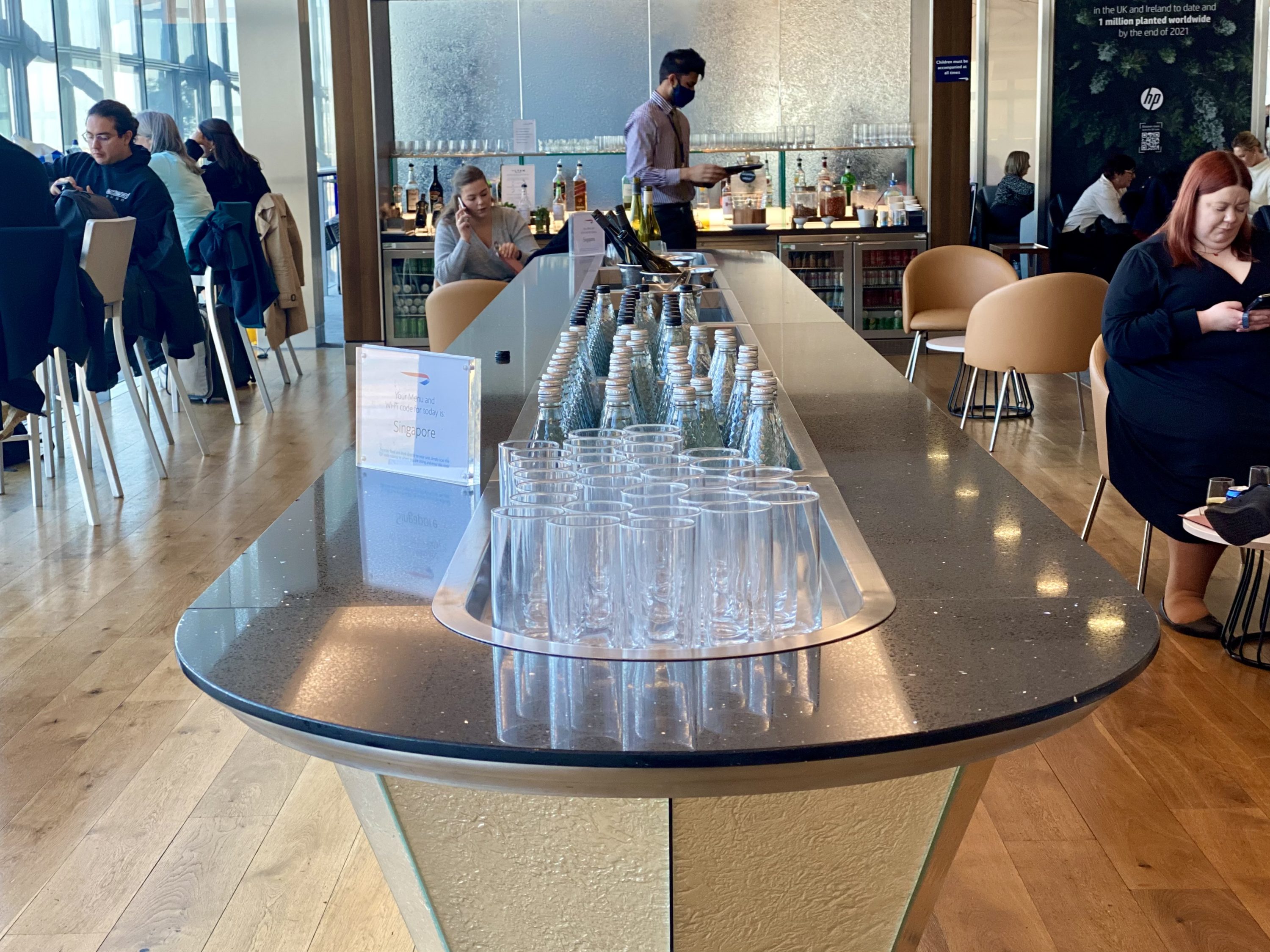 British Airways Club Europe A380 Heathrow Terminal 5 Galleries North Lounge water station