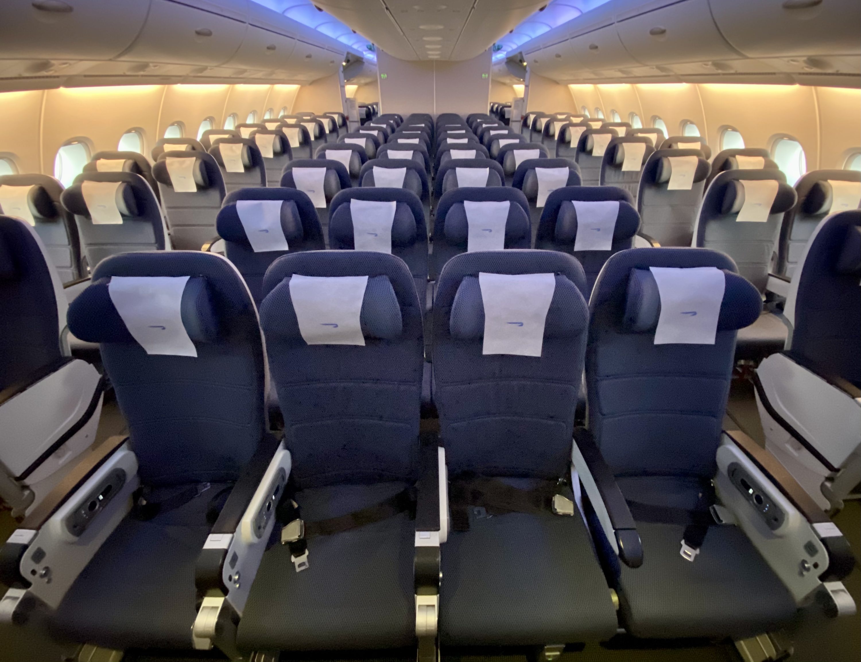 British Airways Club Europe A380 World Traveller economy upper deck cabin