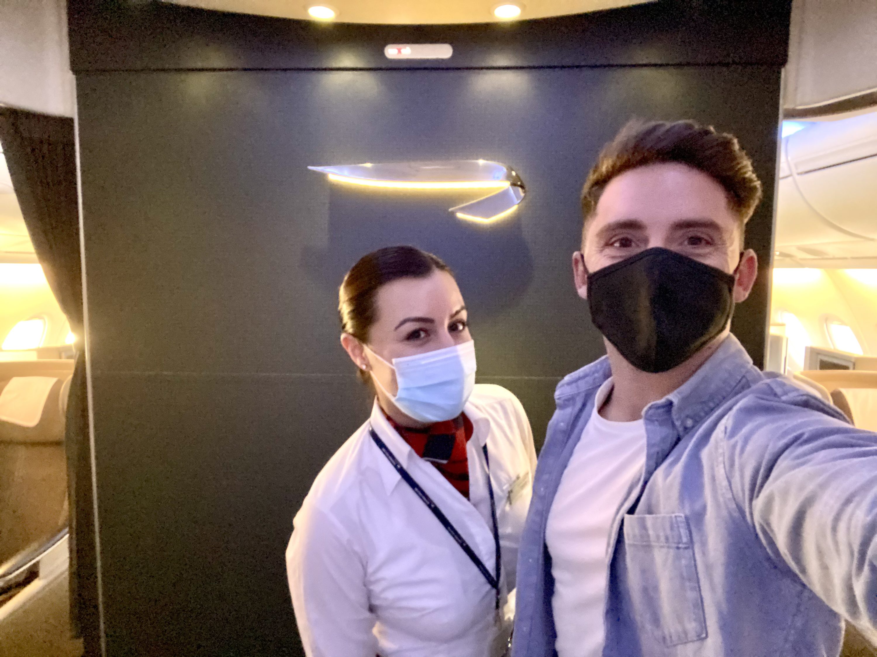 British Airways Club Europe A380 crew selfie