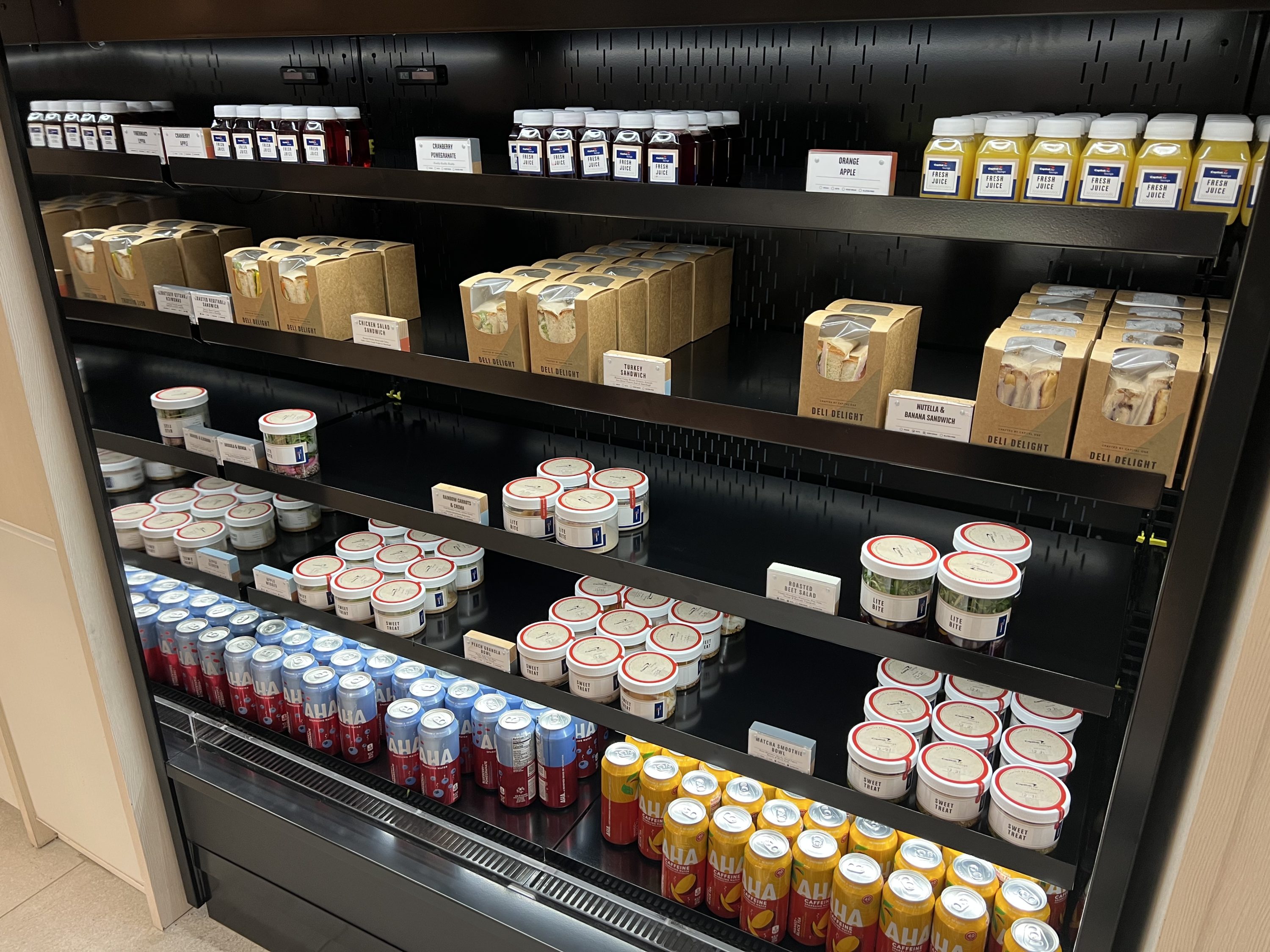 Capital One Lounge DFW To Go Food Section