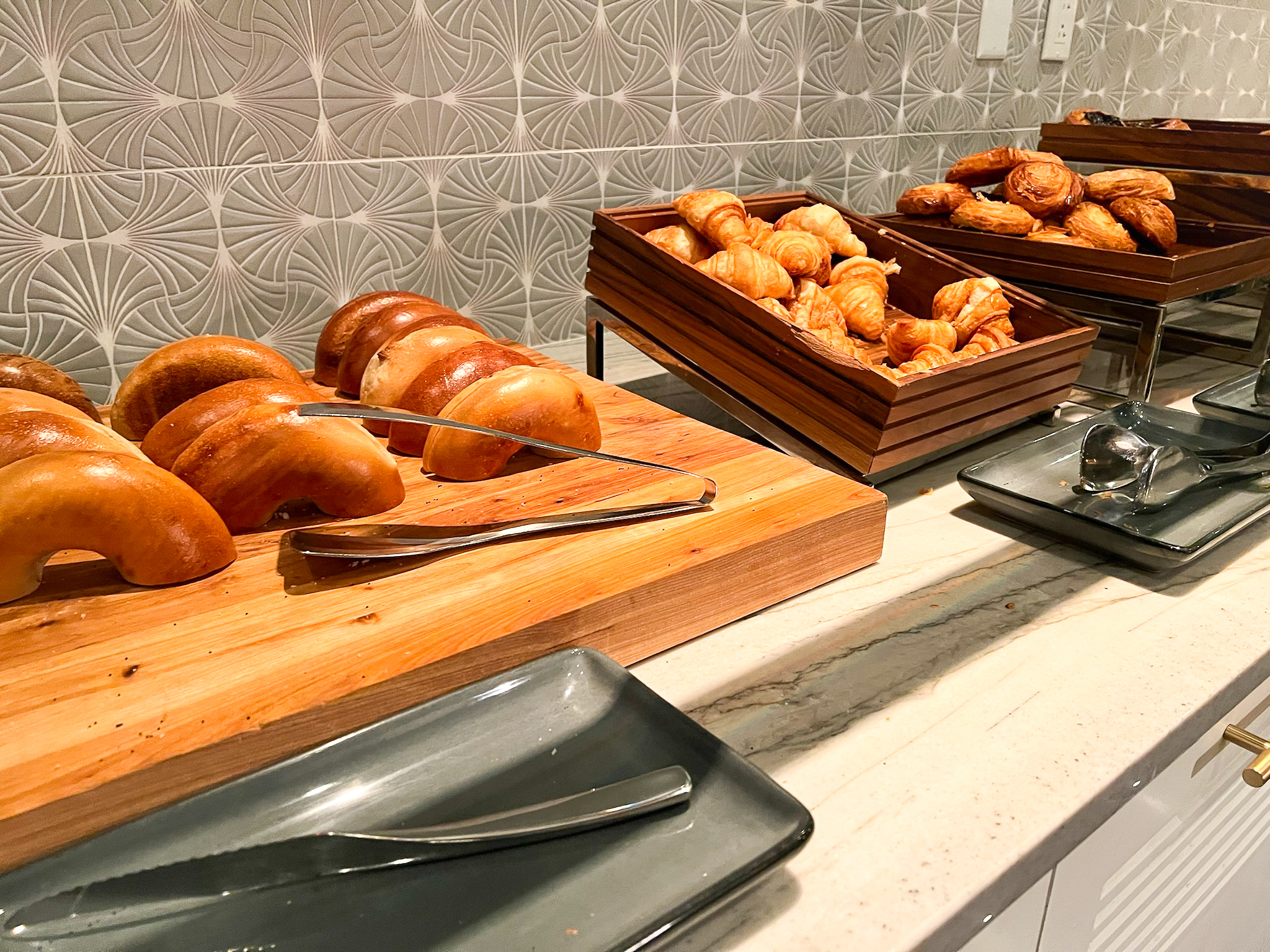 Conrad New York Midtown breakfast buffet bagels