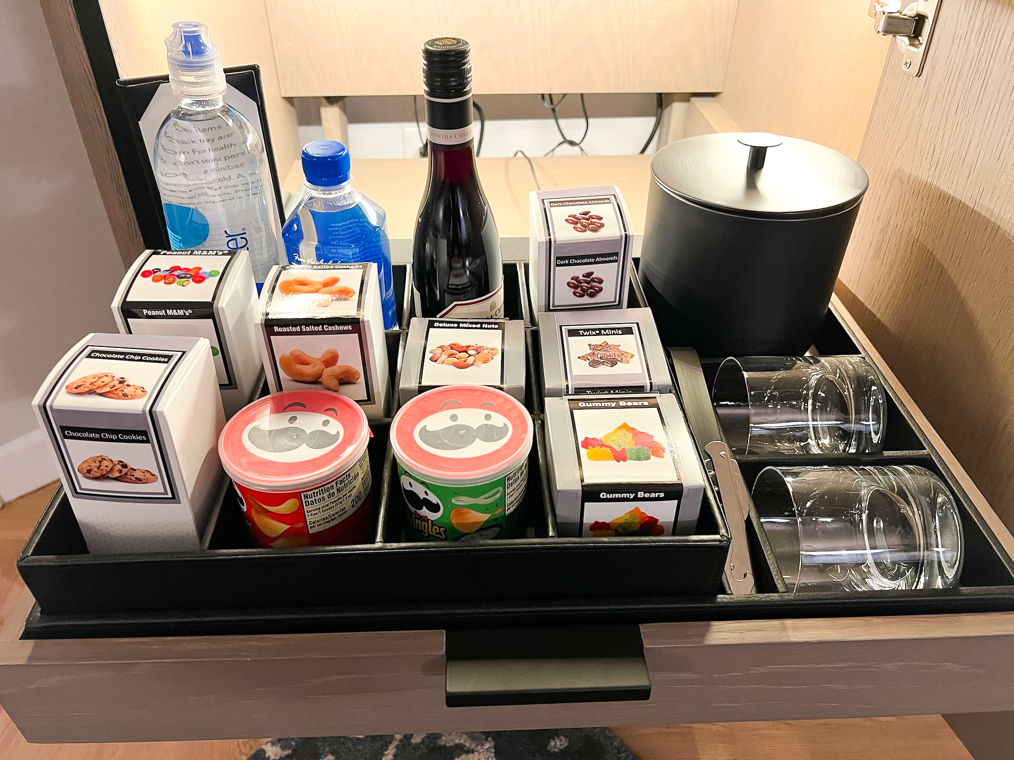 Conrad New York Midtown minibar snacks
