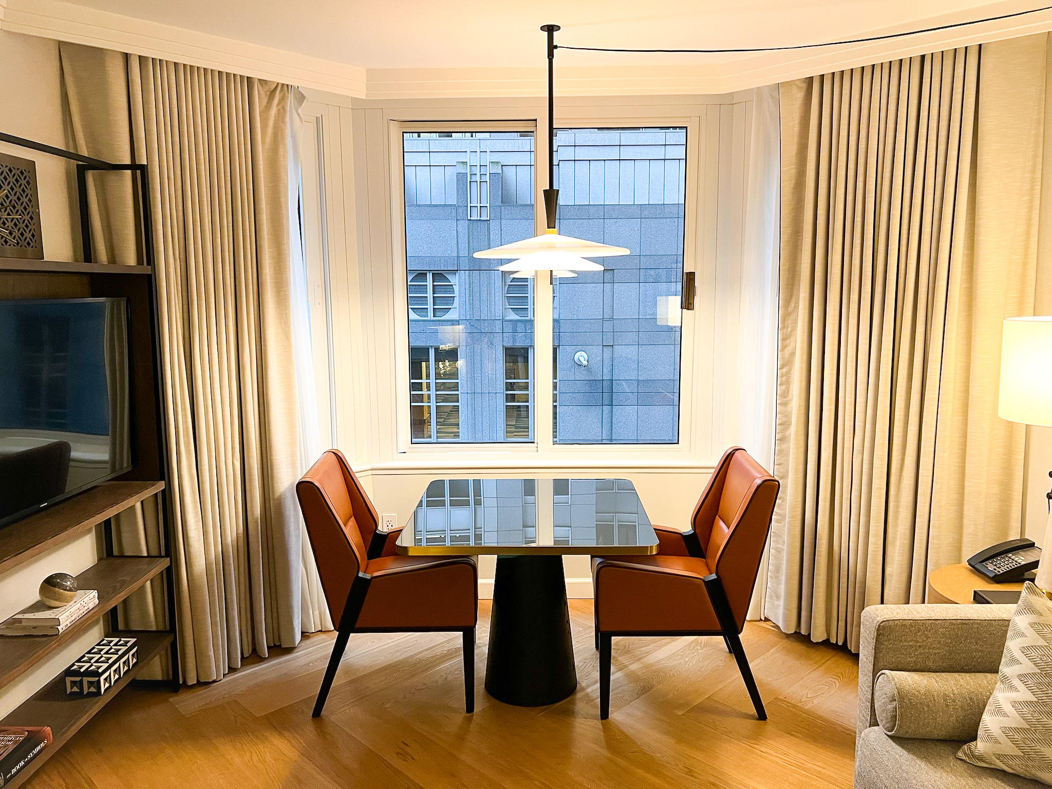 Conrad New York Midtown suite table and chairs