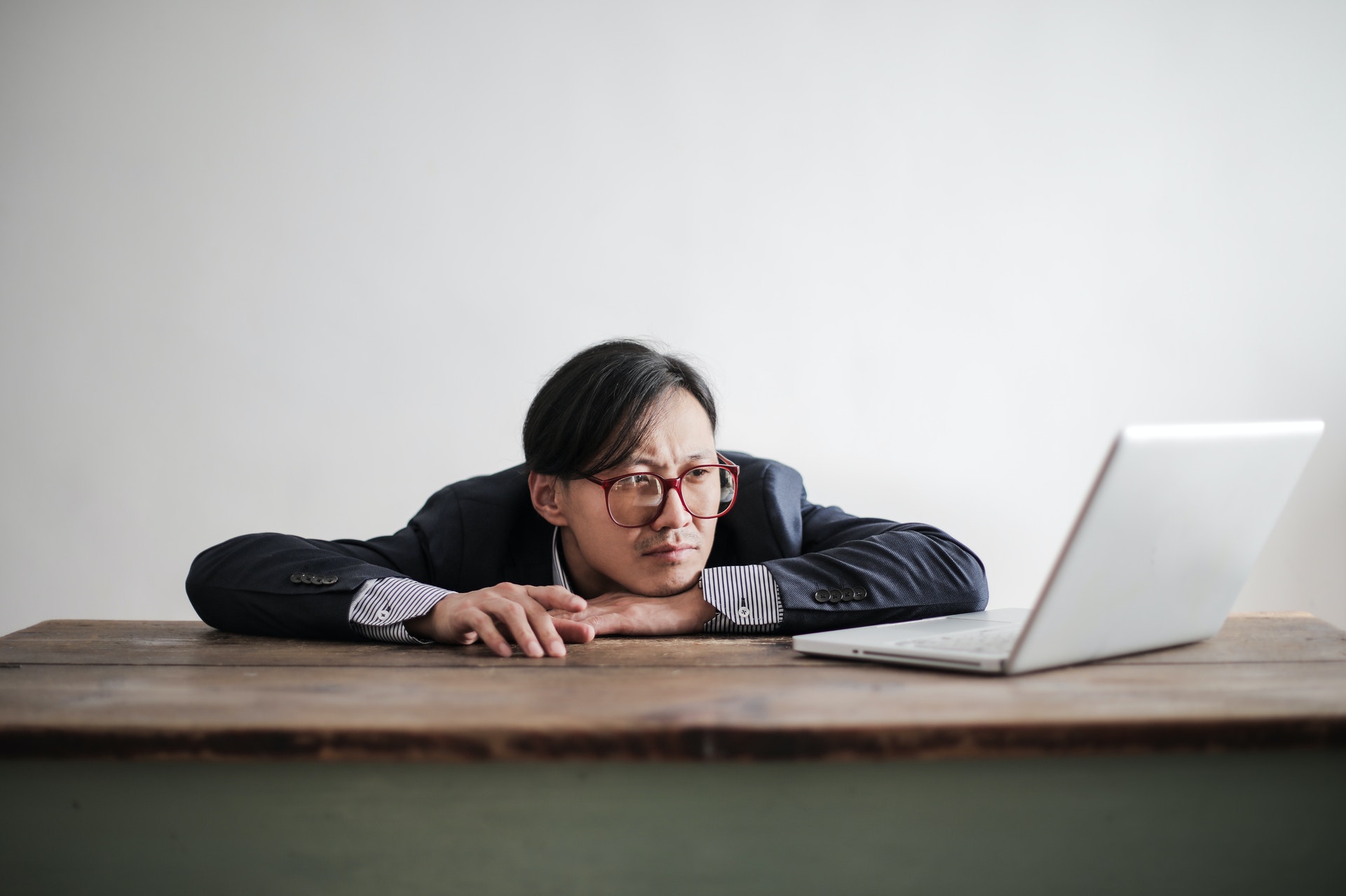 Frustrated Man Using Computer