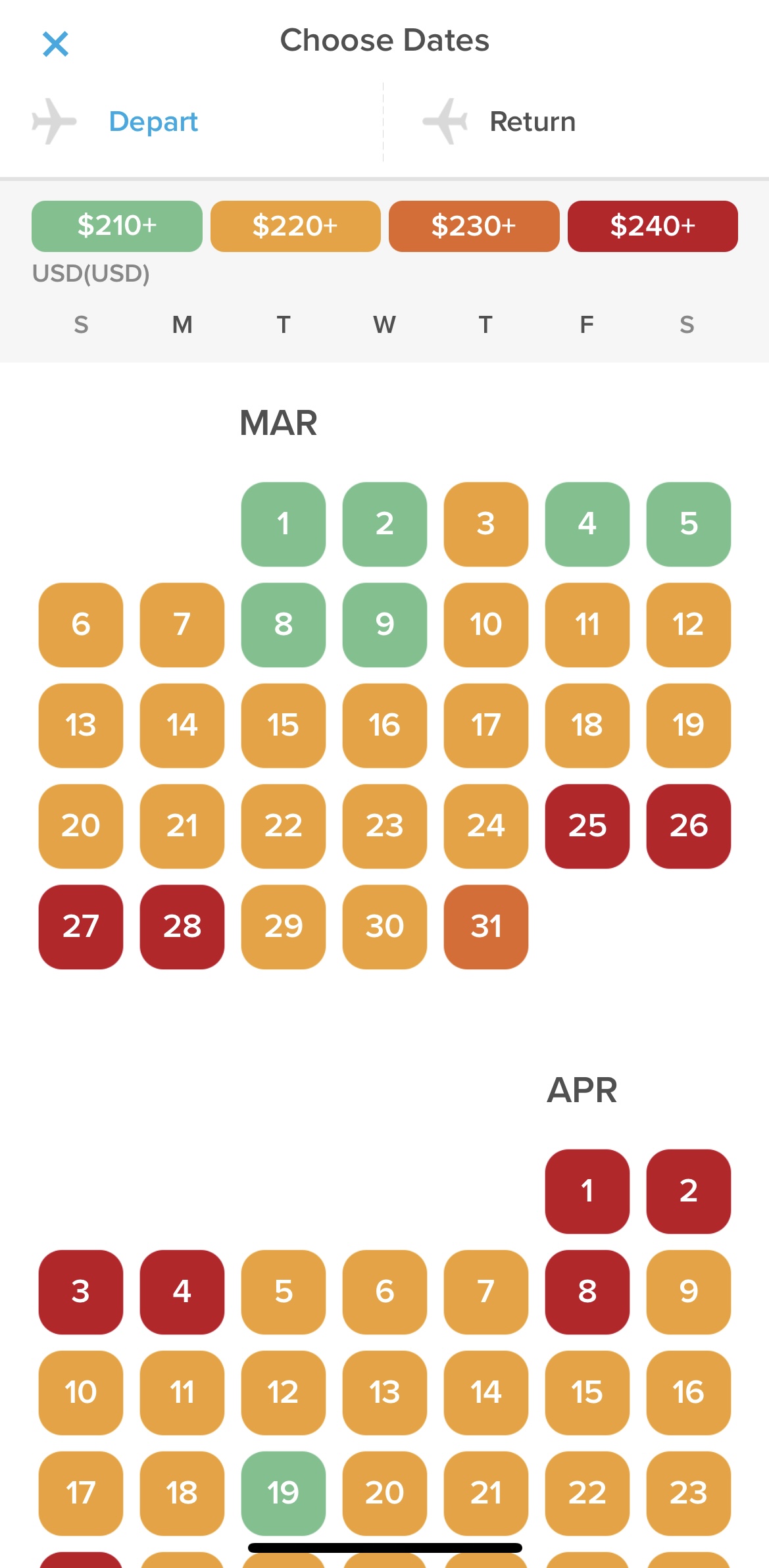 Hopper Fare Calendar Hopper Fare Calendar