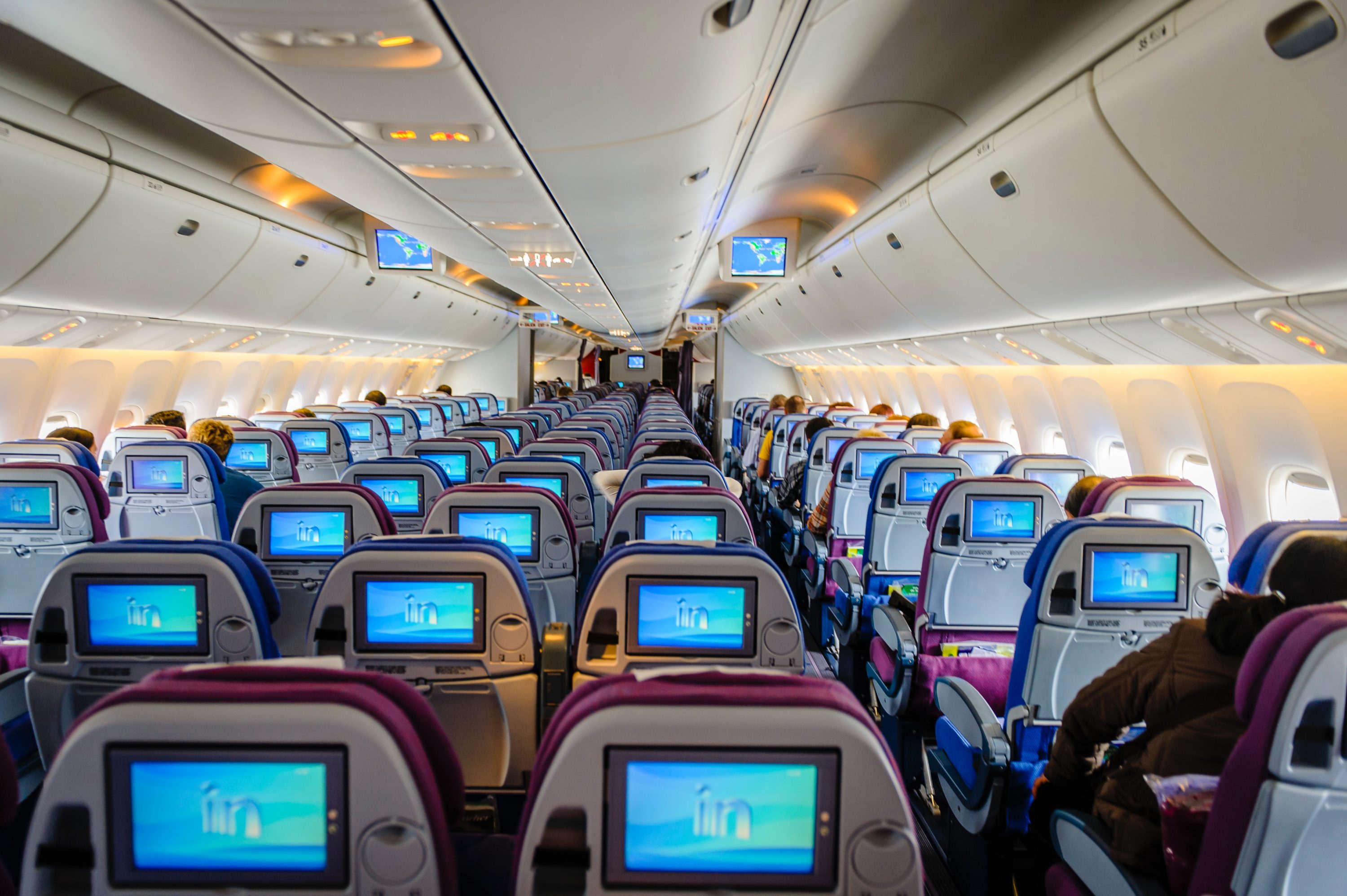 Inside of airplane