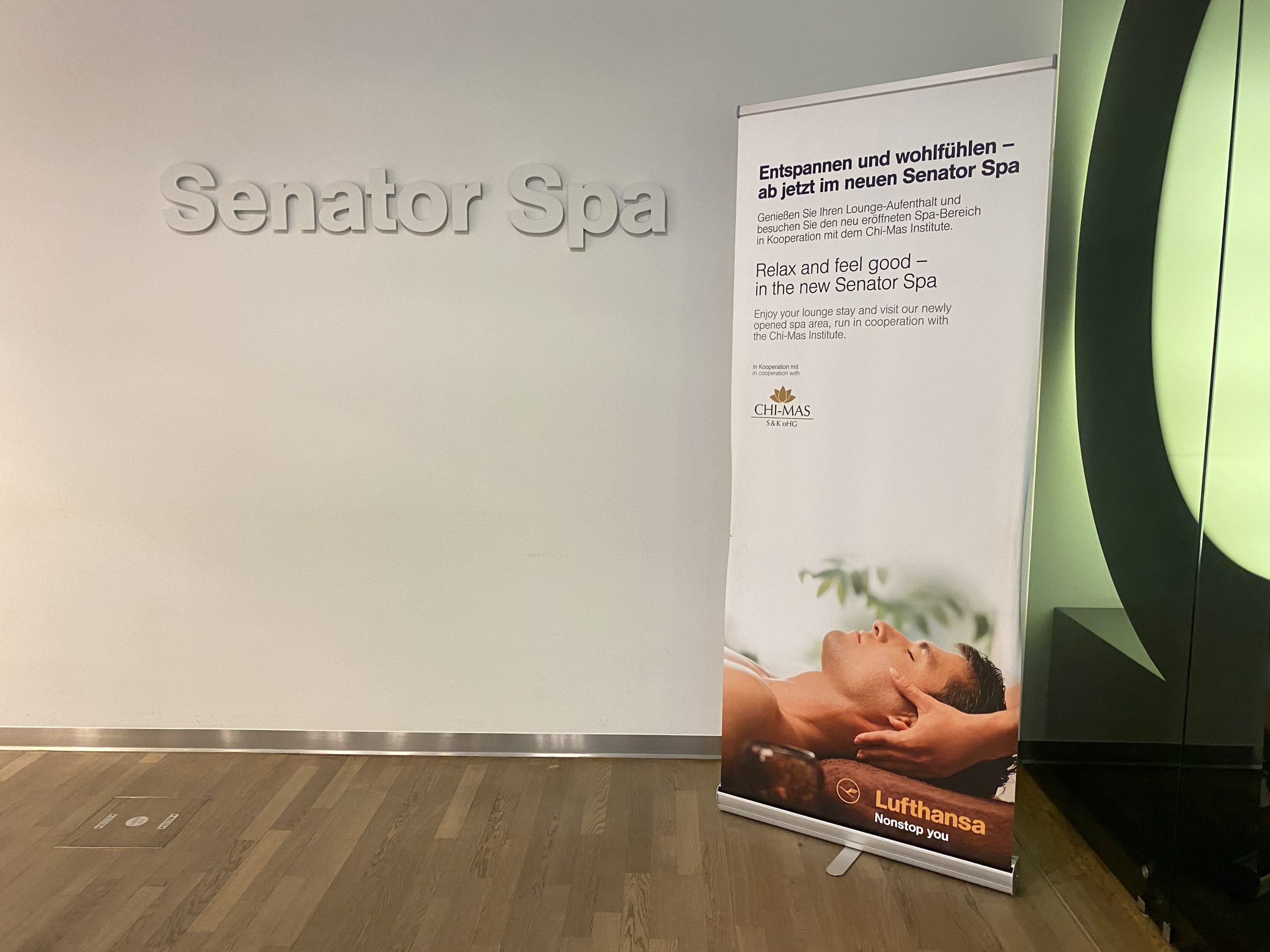 Lufthansa Senator Lounge B Frankfurt spa entrance