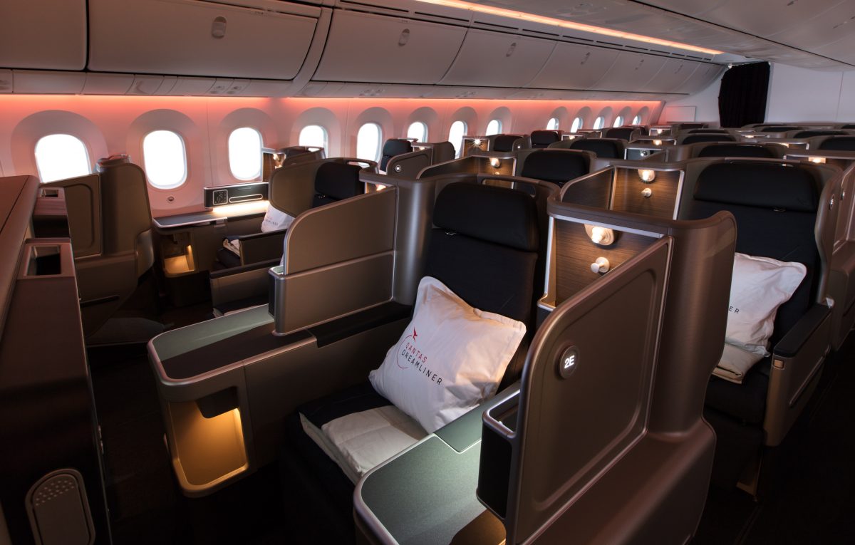 Qantas Dreamliner Business Class Cabin