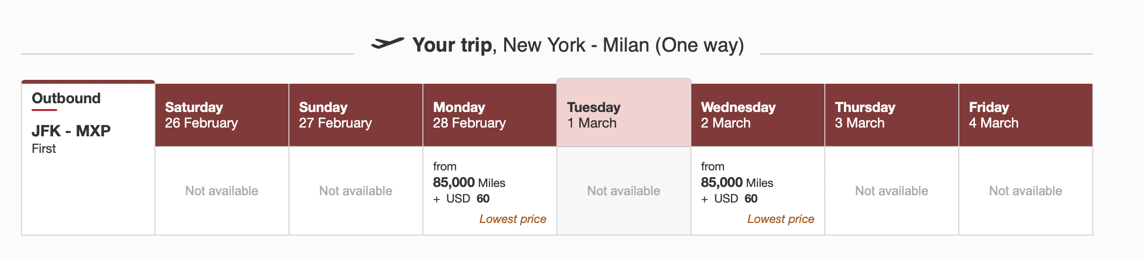 Emirates first class availability on the A380