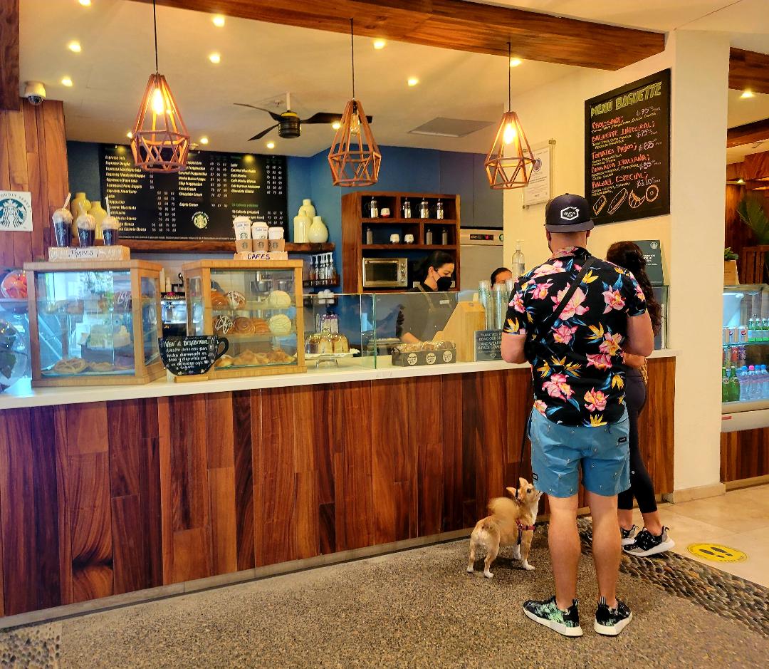 Retail storefront Starbucks bakery deli