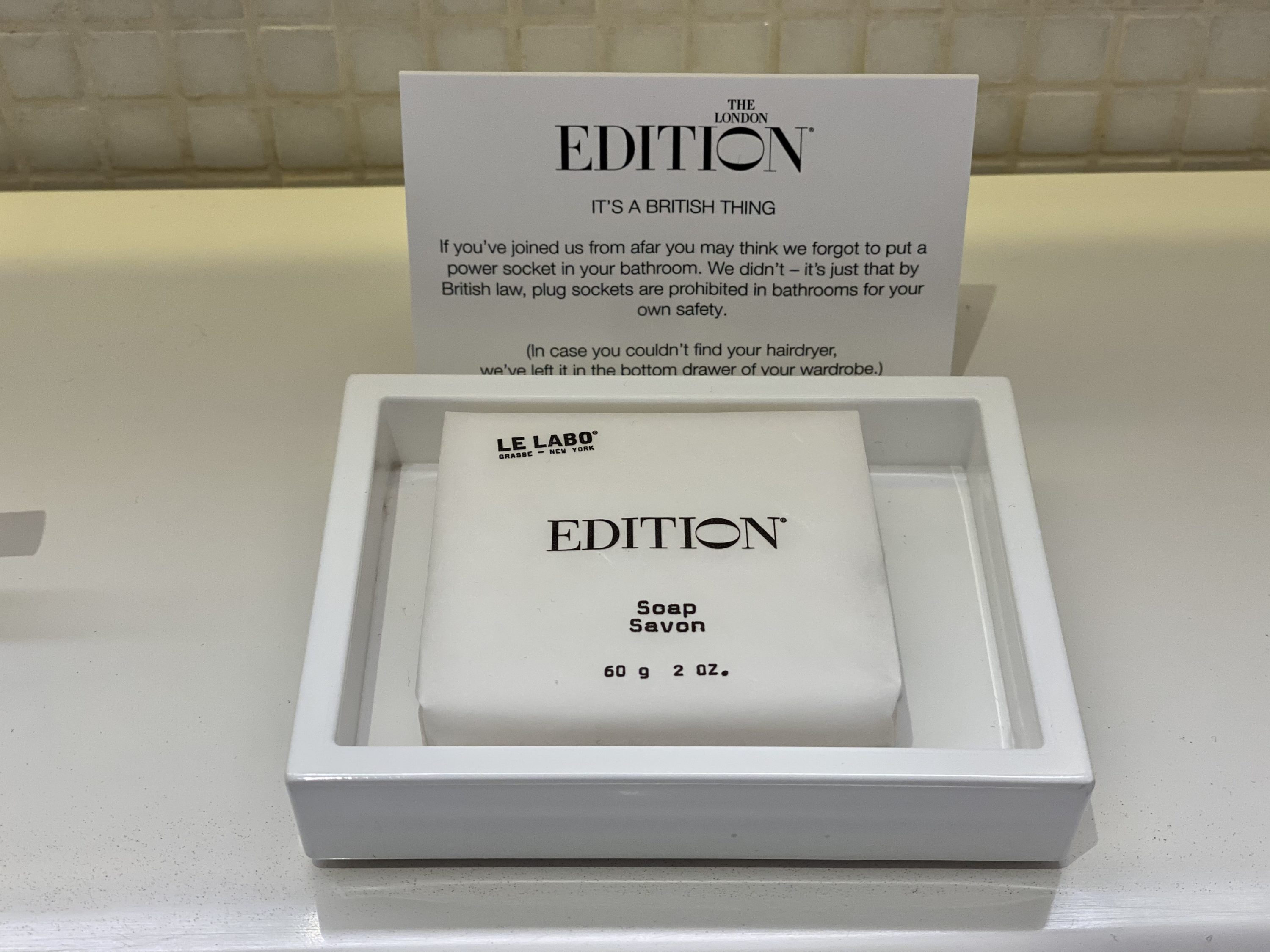 The London EDITION Le Labo soap