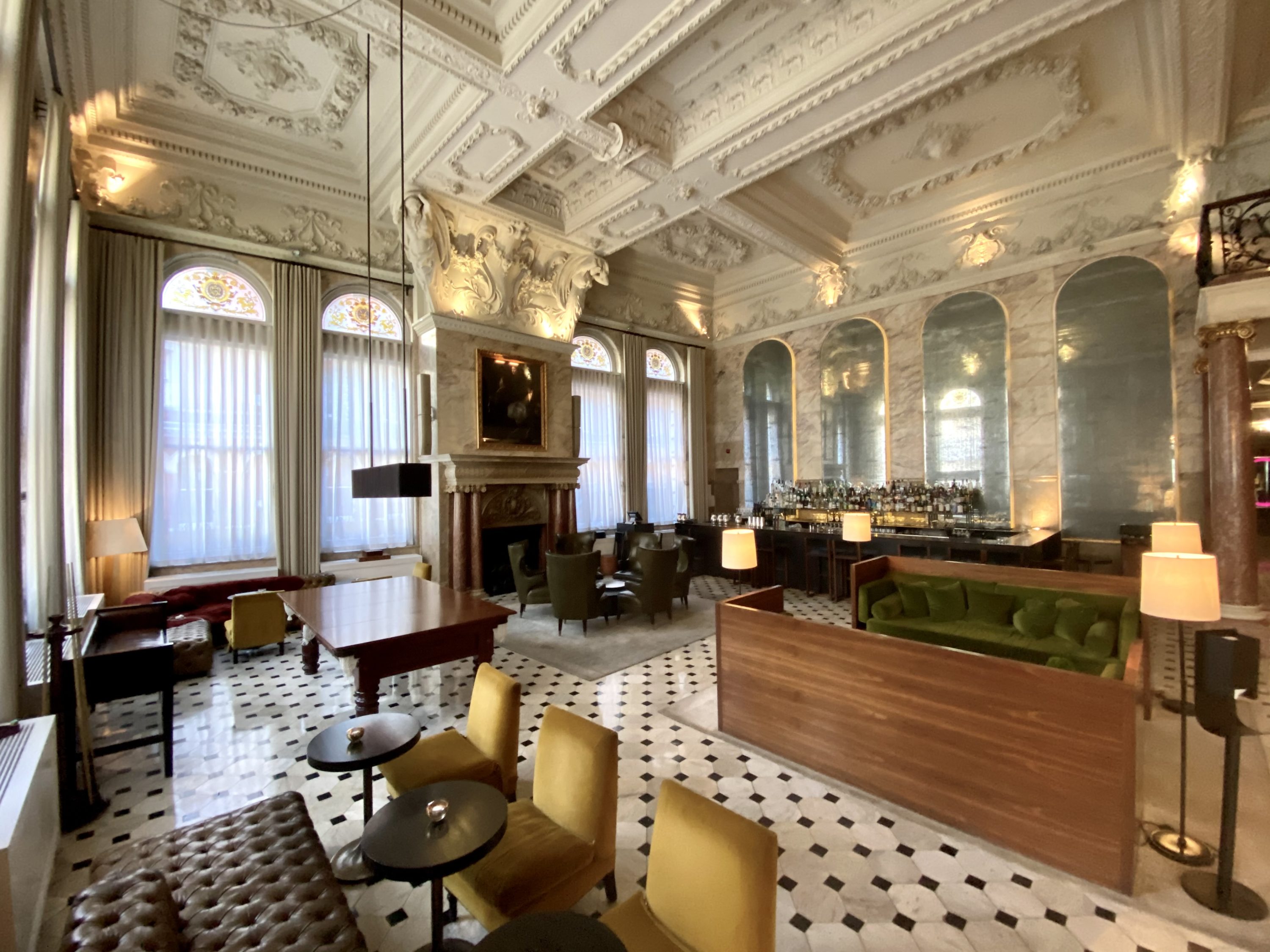 The London EDITION bar seating areas