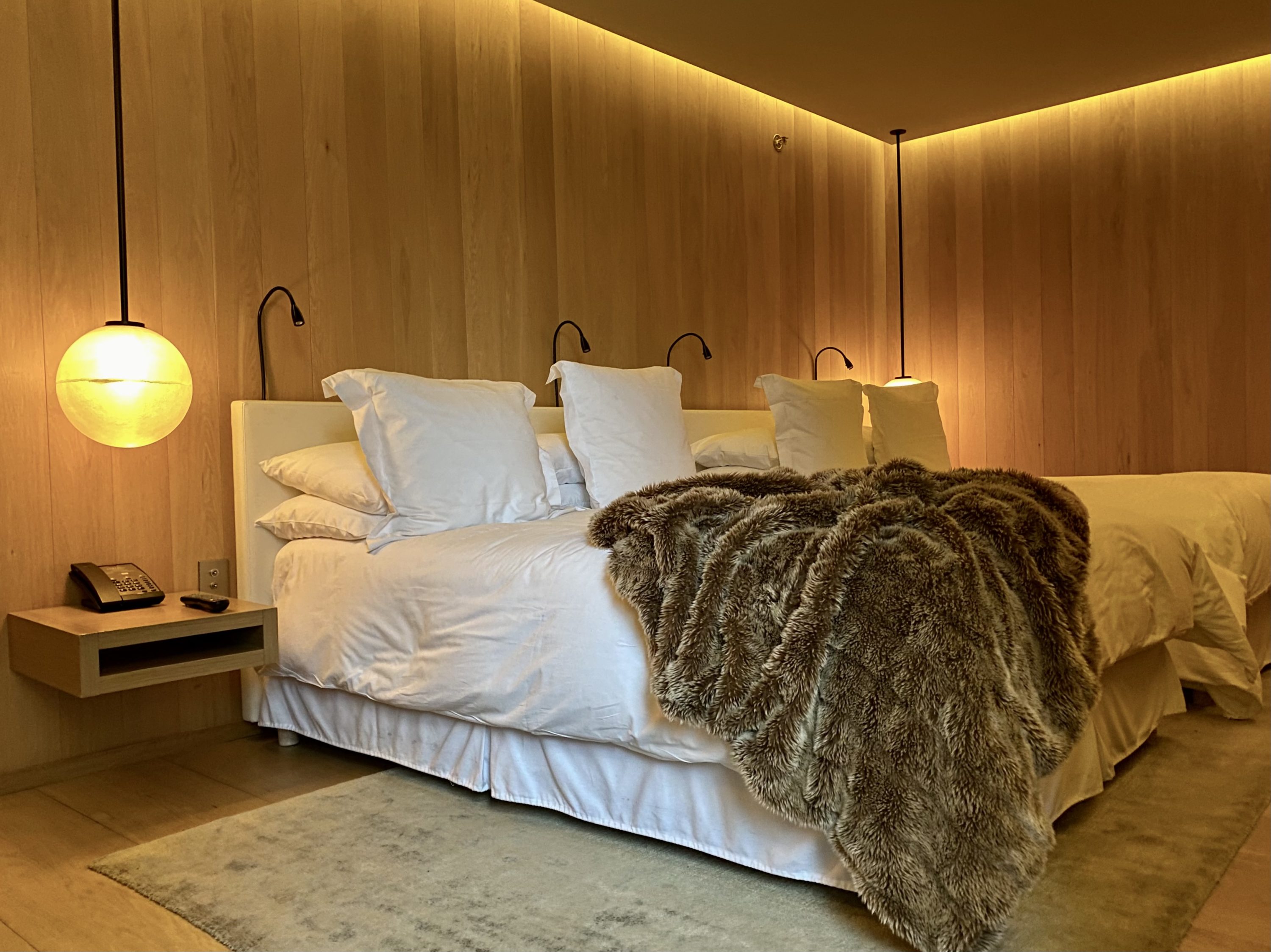 The London EDITION beds by night