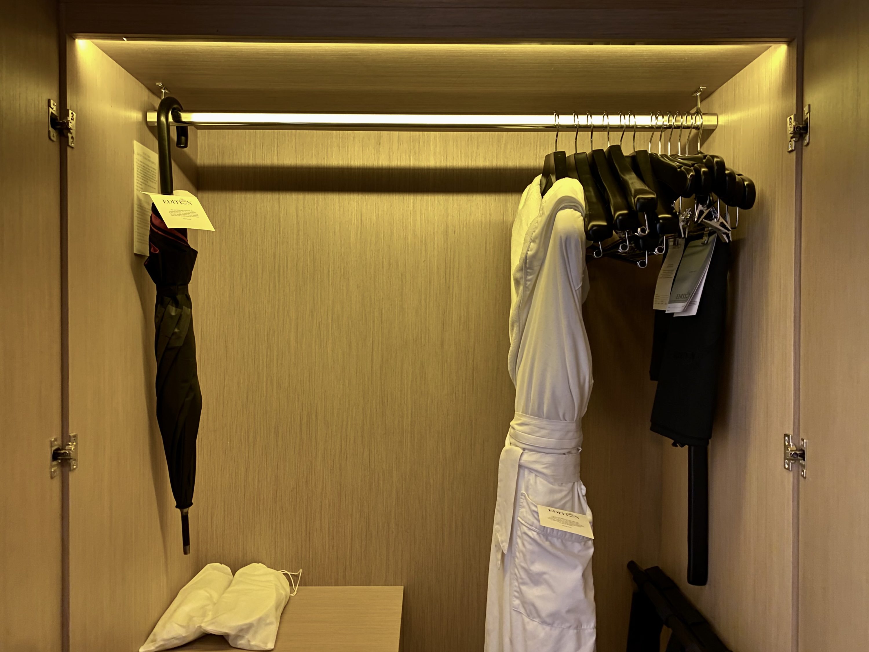 The London EDITION inside the wardrobe