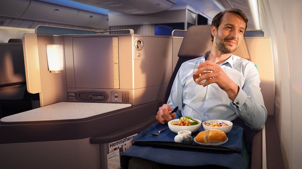 United Polaris business dining window seat