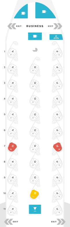 Virgin Atlantic 787-9 Upper Class seat map
