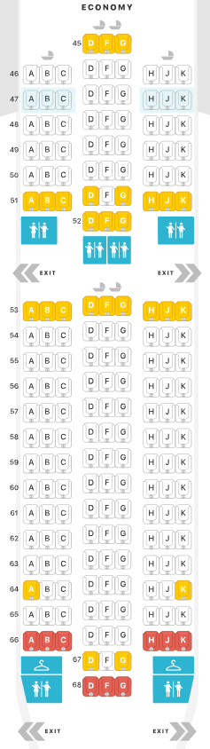 Virgin Atlantic 787-9 economy seat map