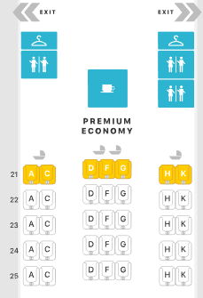 Virgin Atlantic 787-9 premium economy seat map