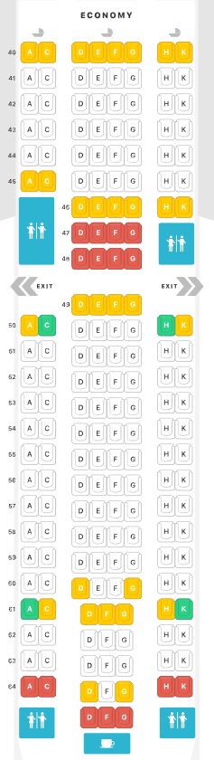 Virgin Atlantic A330-300 economy seat map