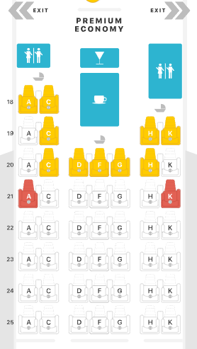 Virgin Atlantic A330-300 premium economy seat map
