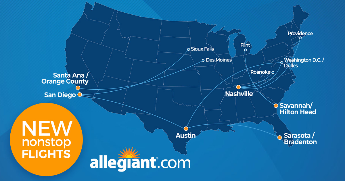Allegiant new nonstop flights