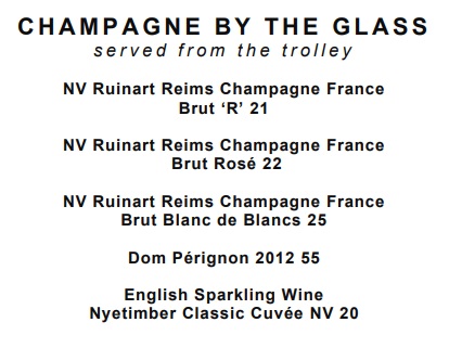 Champagne by the trolley Berners Tavern
