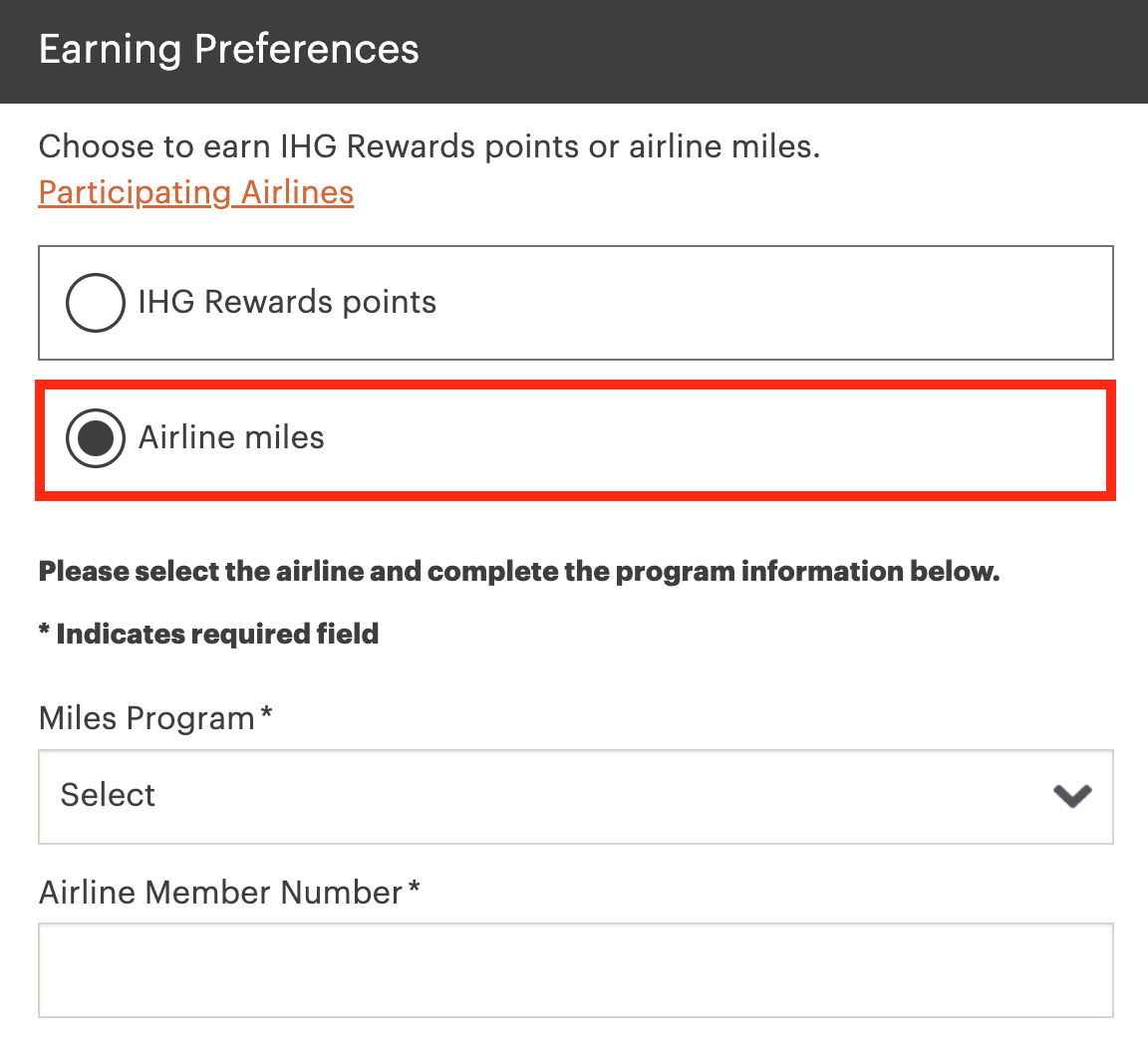Earn airline miles with IHG