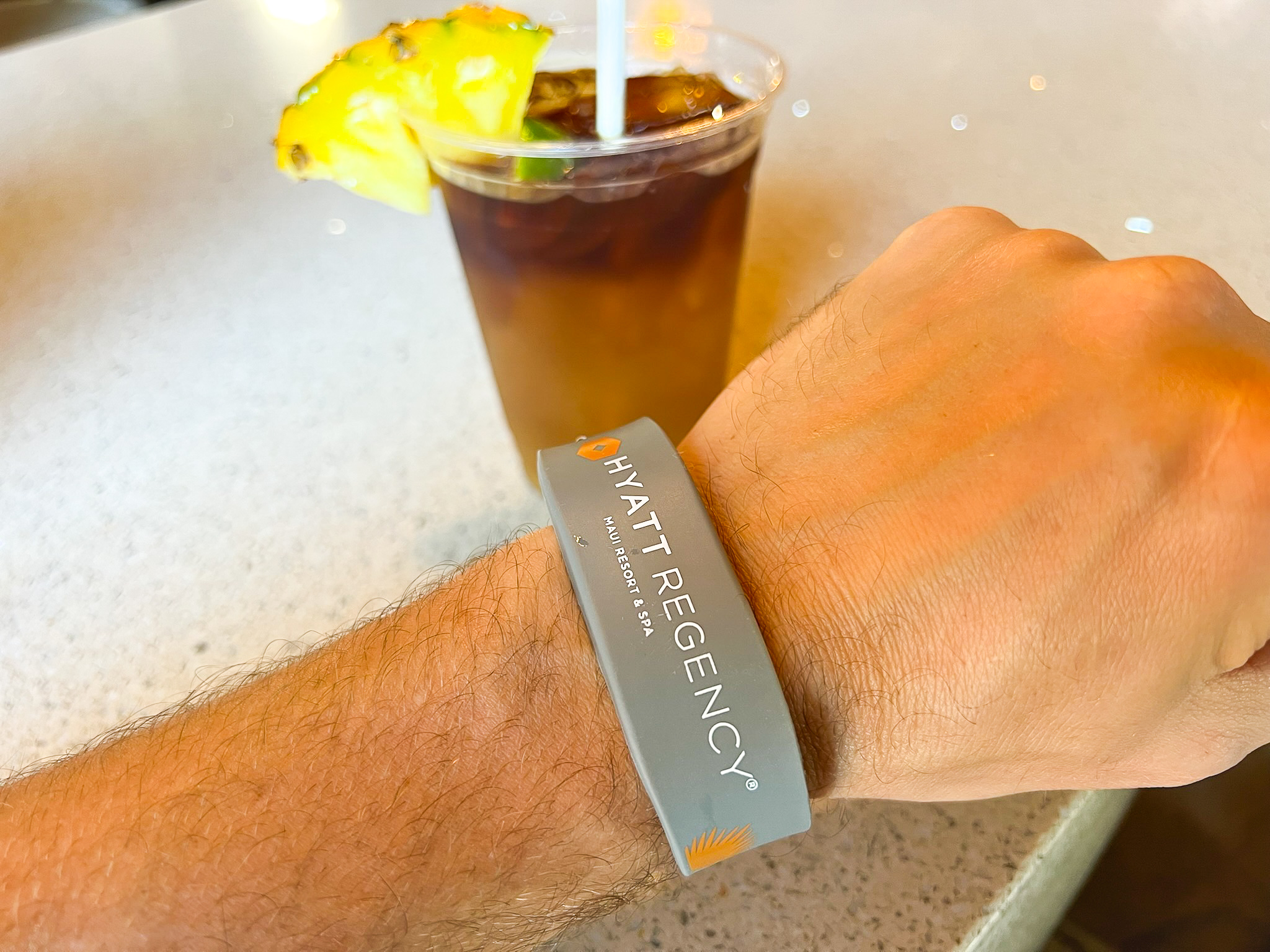 Hyatt Regency Maui Resort and Spa Globalist wristband happy hour
