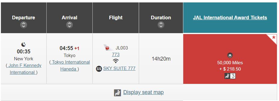 Japan Airlines business class