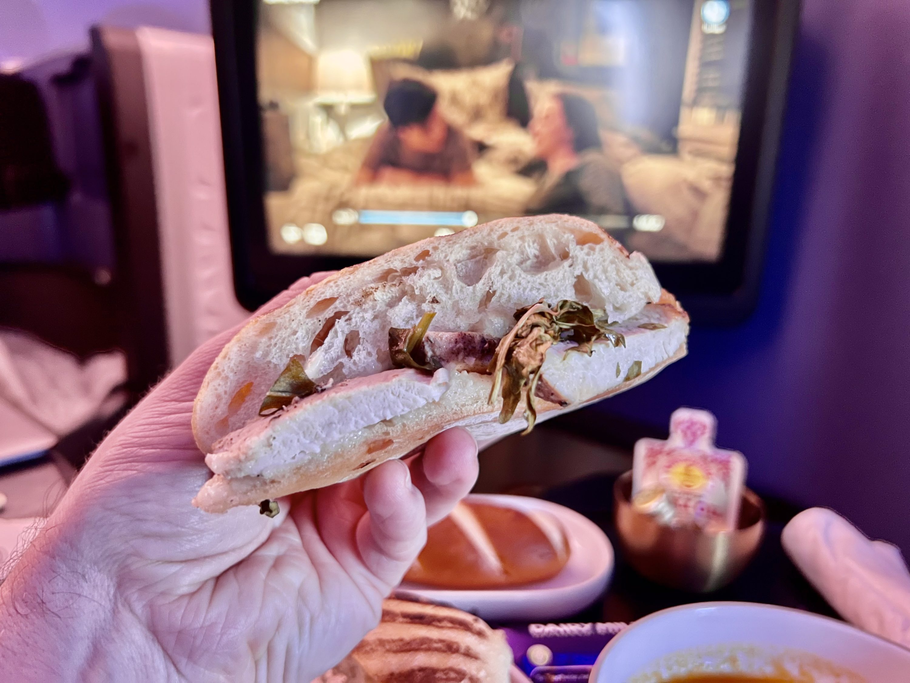 JetBlue Mint A321LR food panini