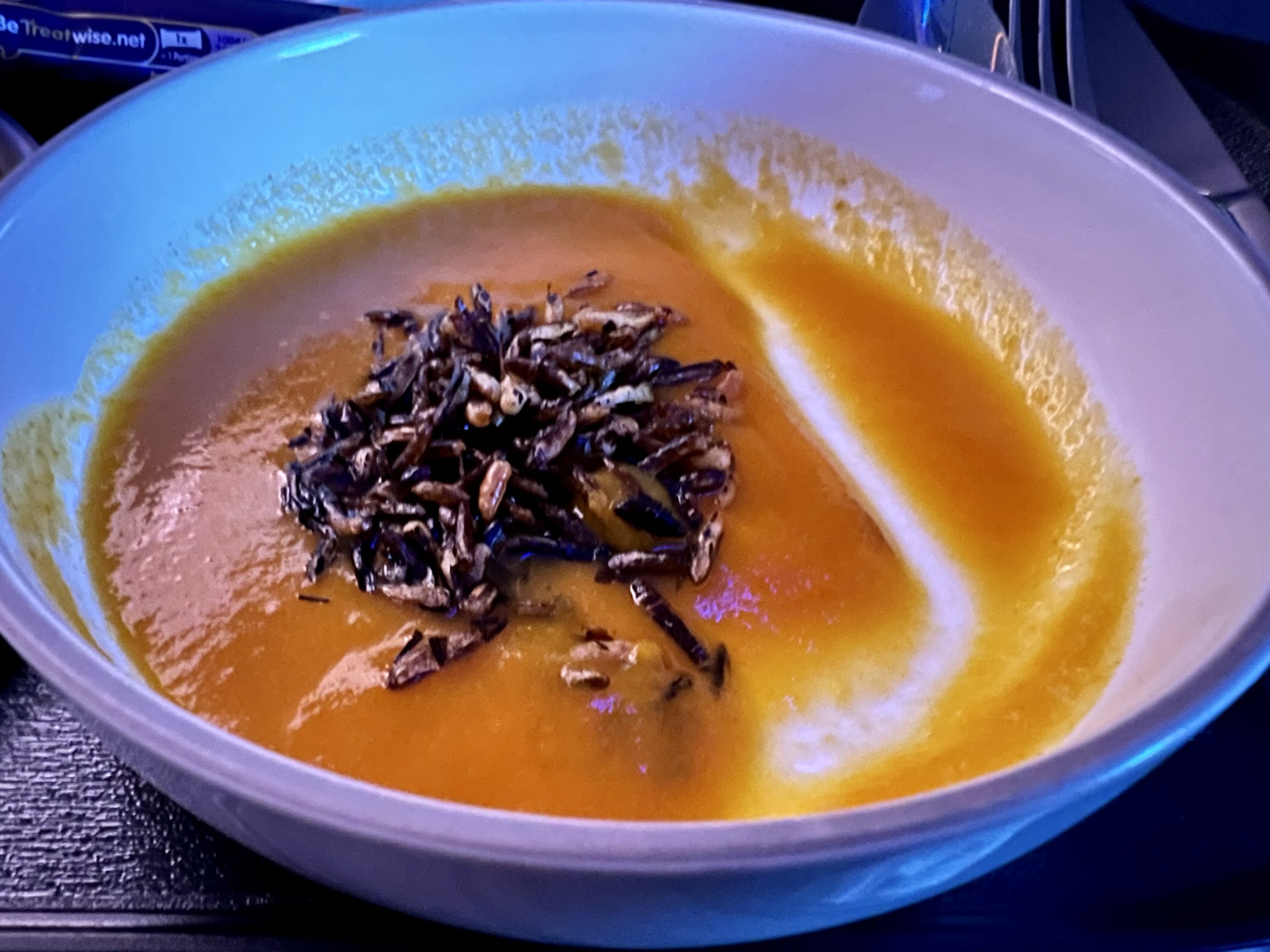 JetBlue Mint A321LR food soup