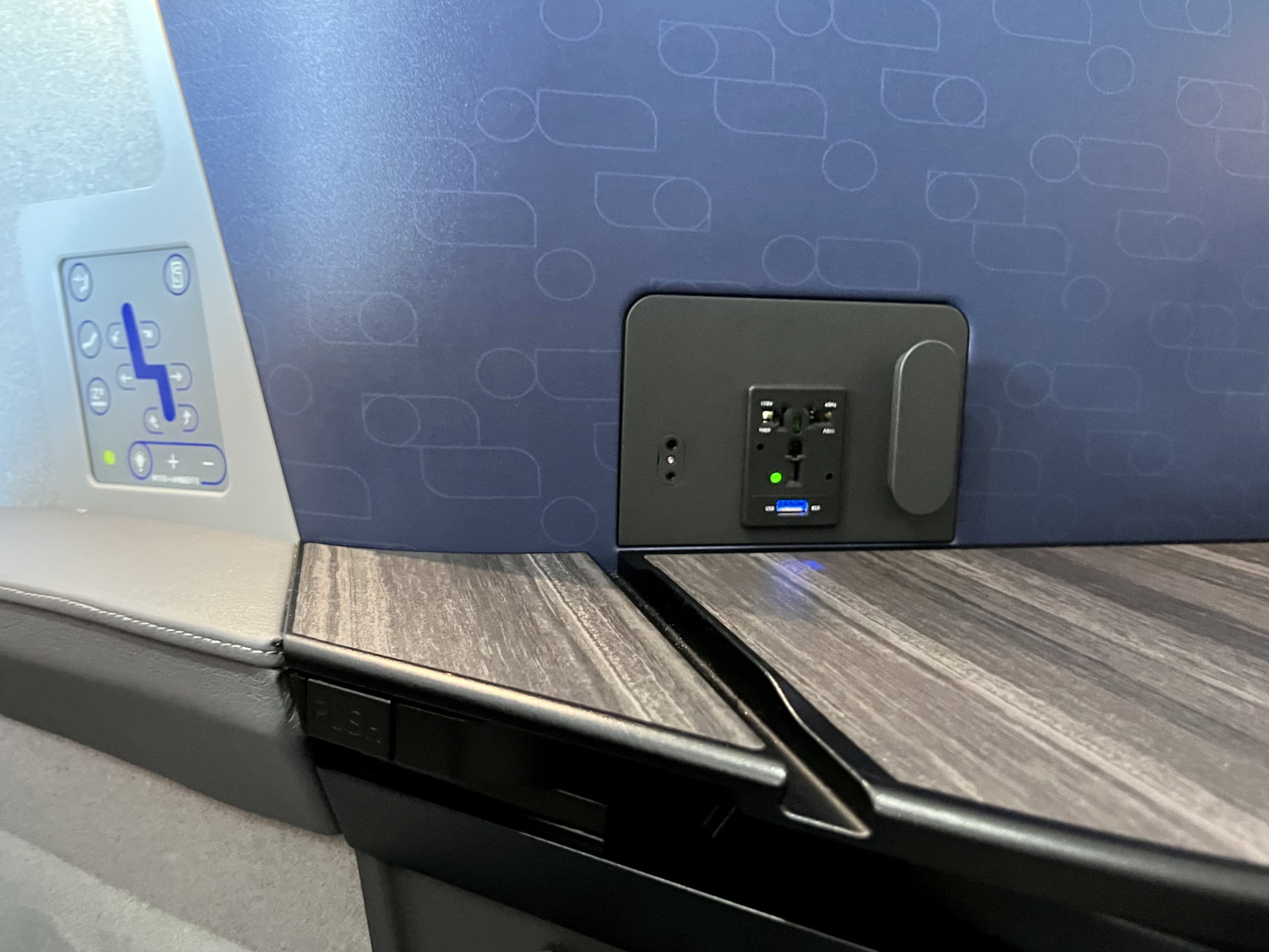 JetBlue Mint A321LR seat power outlet