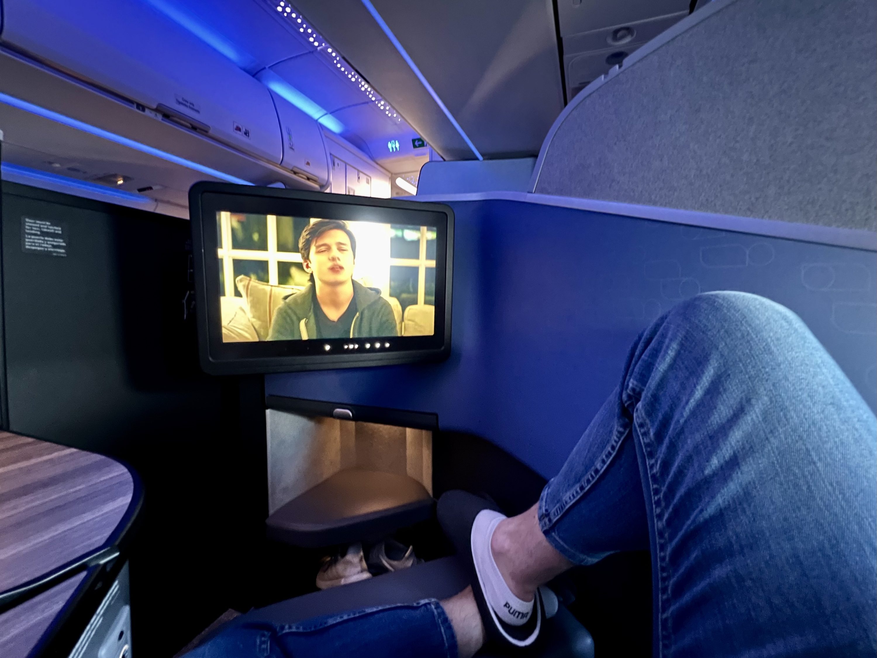 JetBlue Mint A321LR seat relaxing position