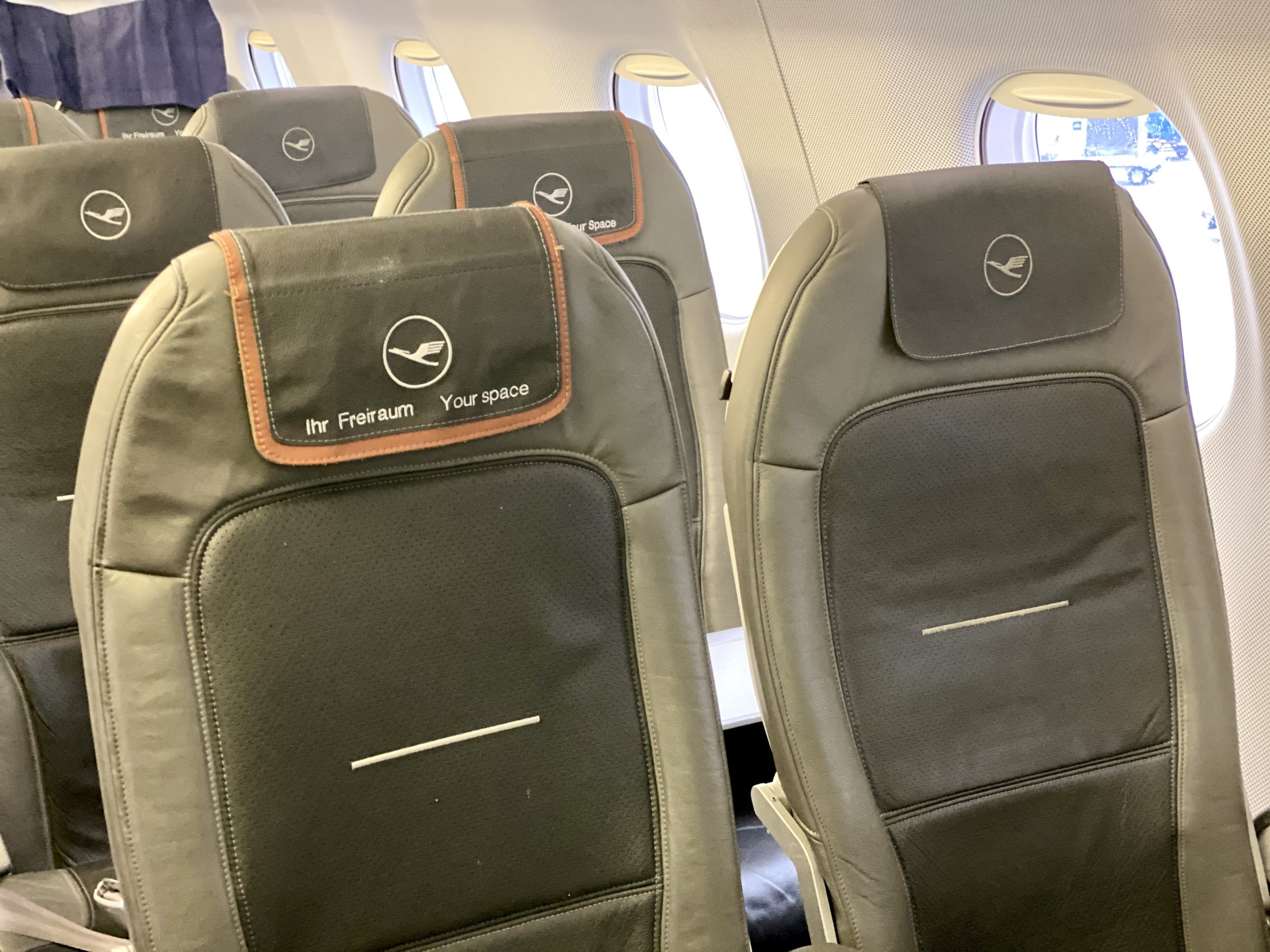 Lufthansa European business class Embraer E190 front seats