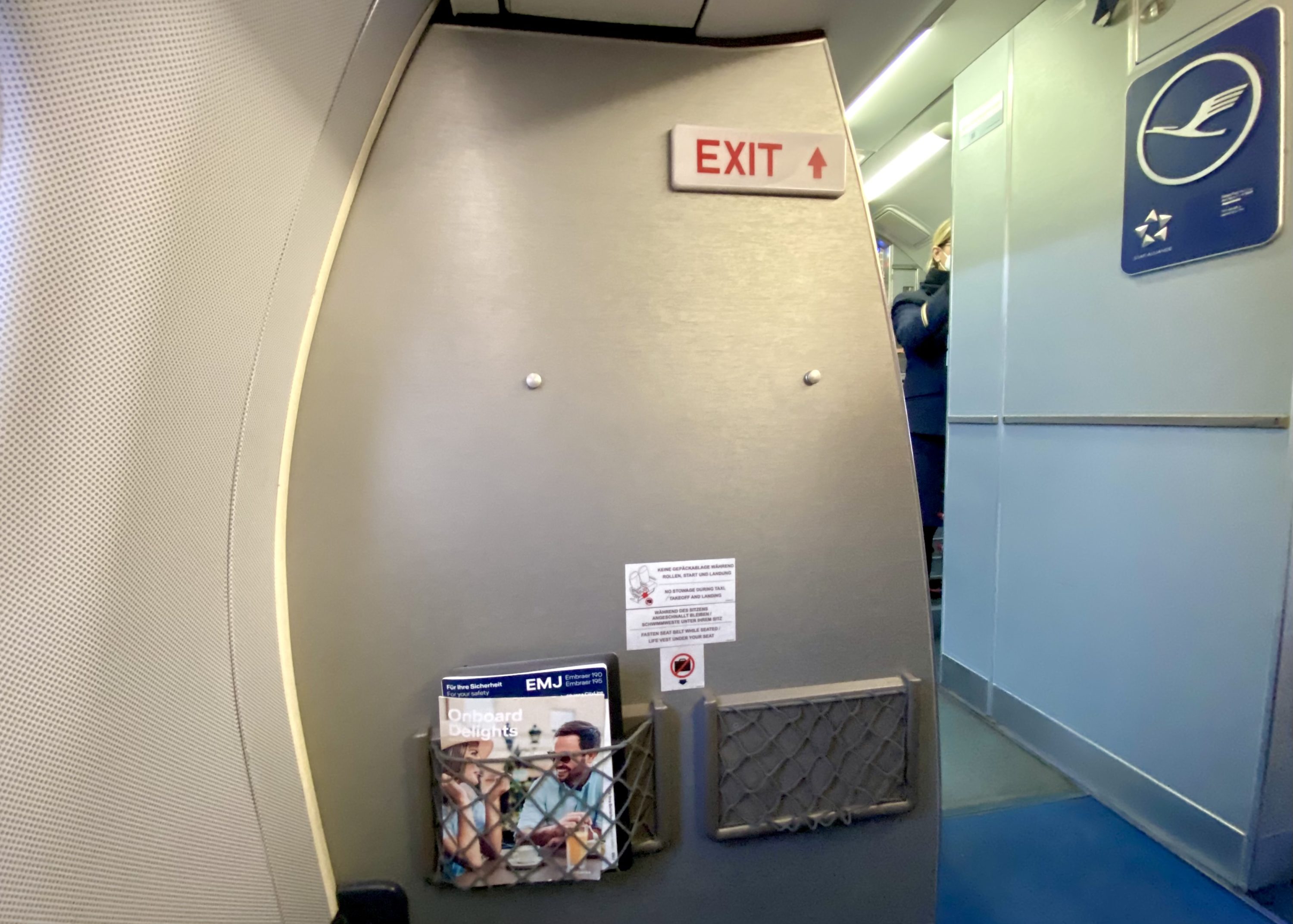 Lufthansa European business class Embraer E190 front space